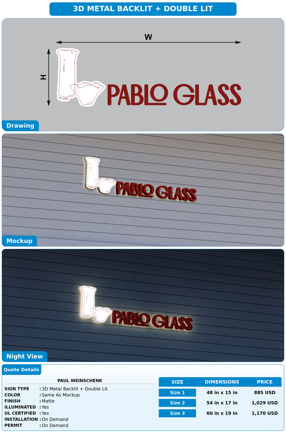 CUSTOM MOCKUP SIGN FOR Paul Weinschenk