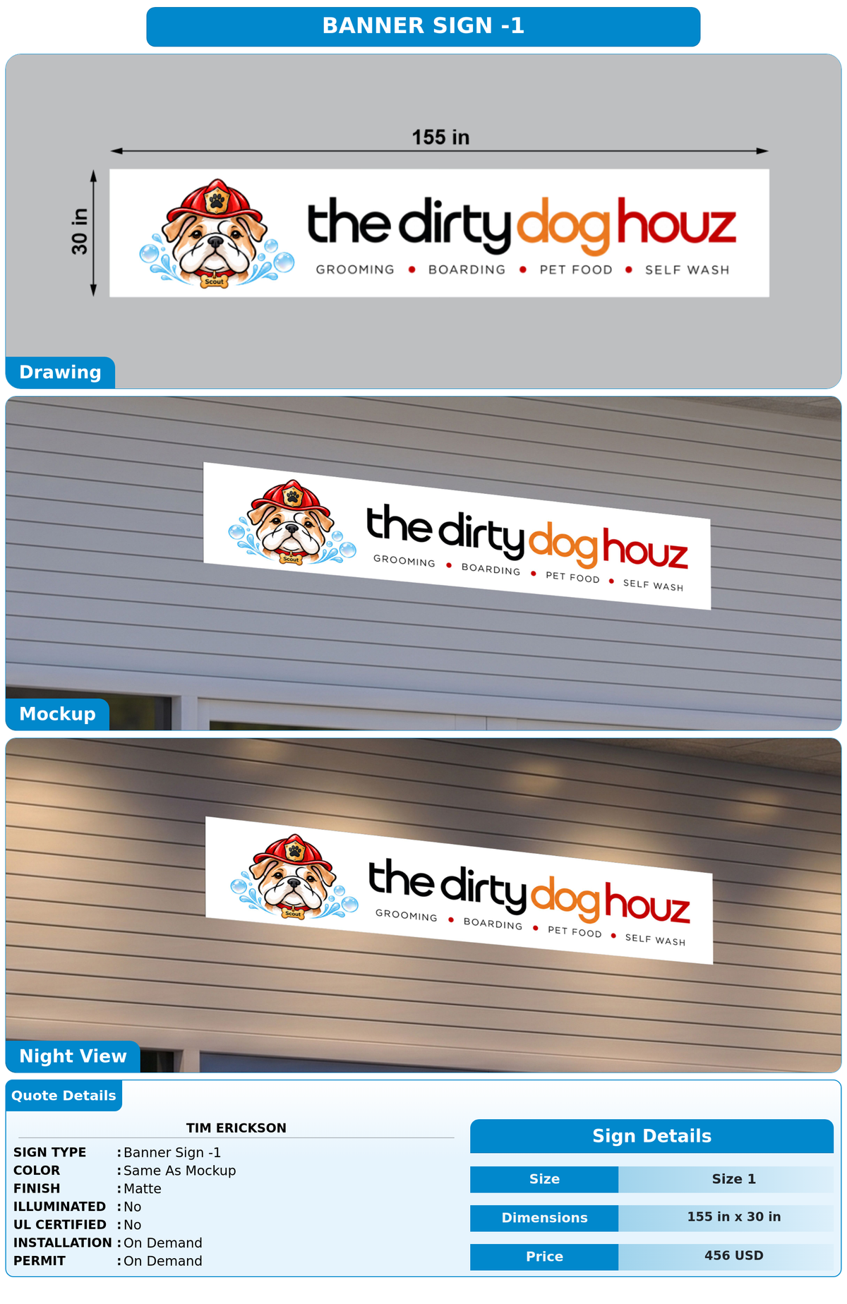 CUSTOM MOCKUP SIGN FOR Tim Erickson