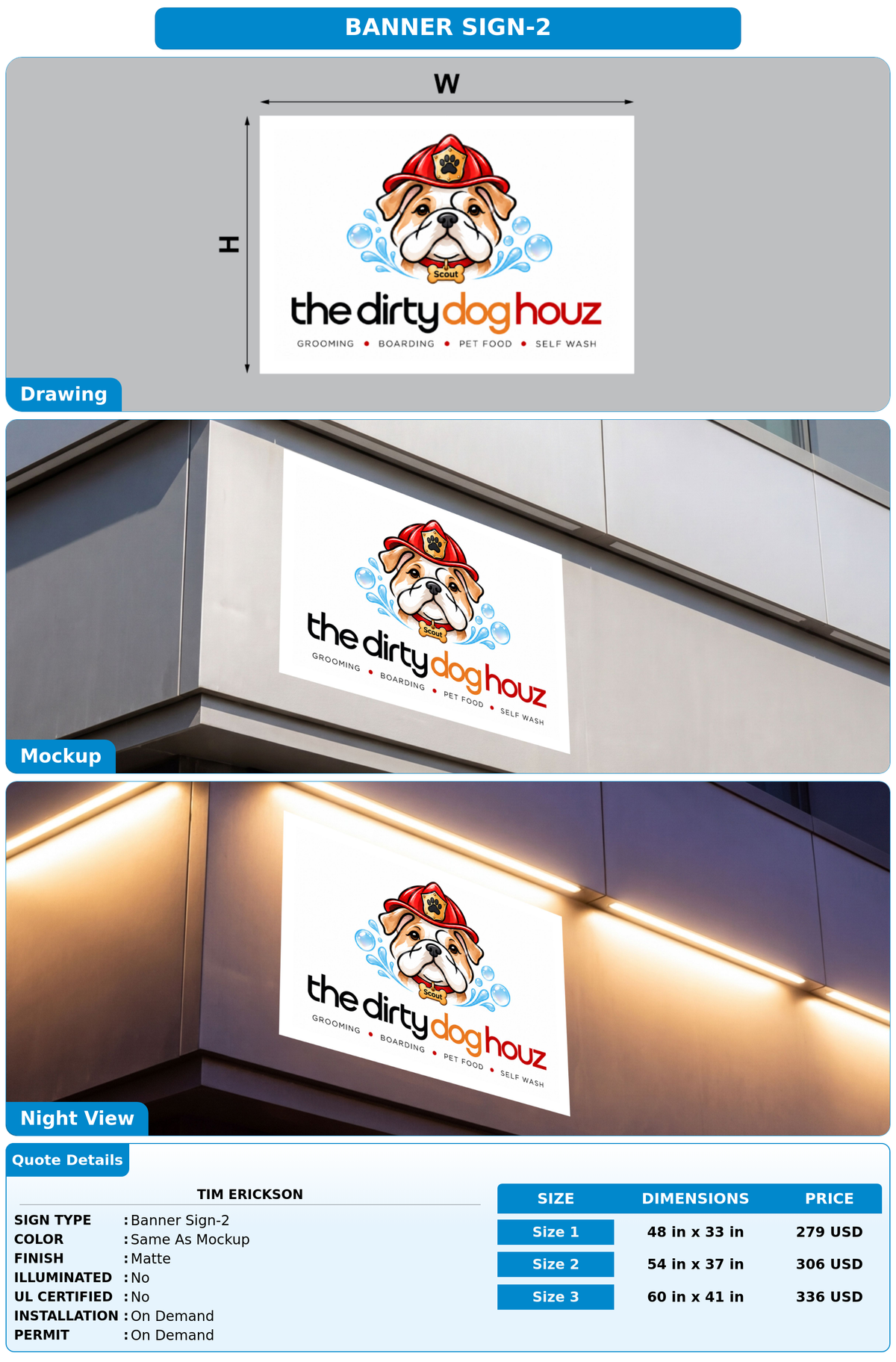 CUSTOM MOCKUP SIGN FOR Tim Erickson