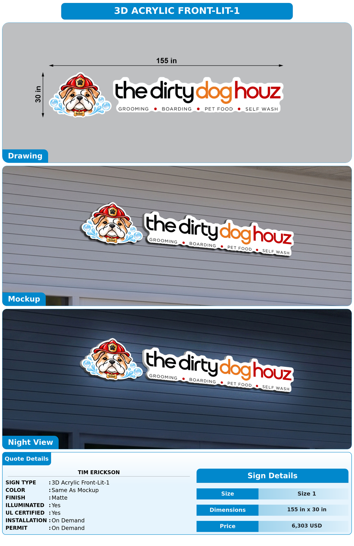 CUSTOM MOCKUP SIGN FOR Tim Erickson