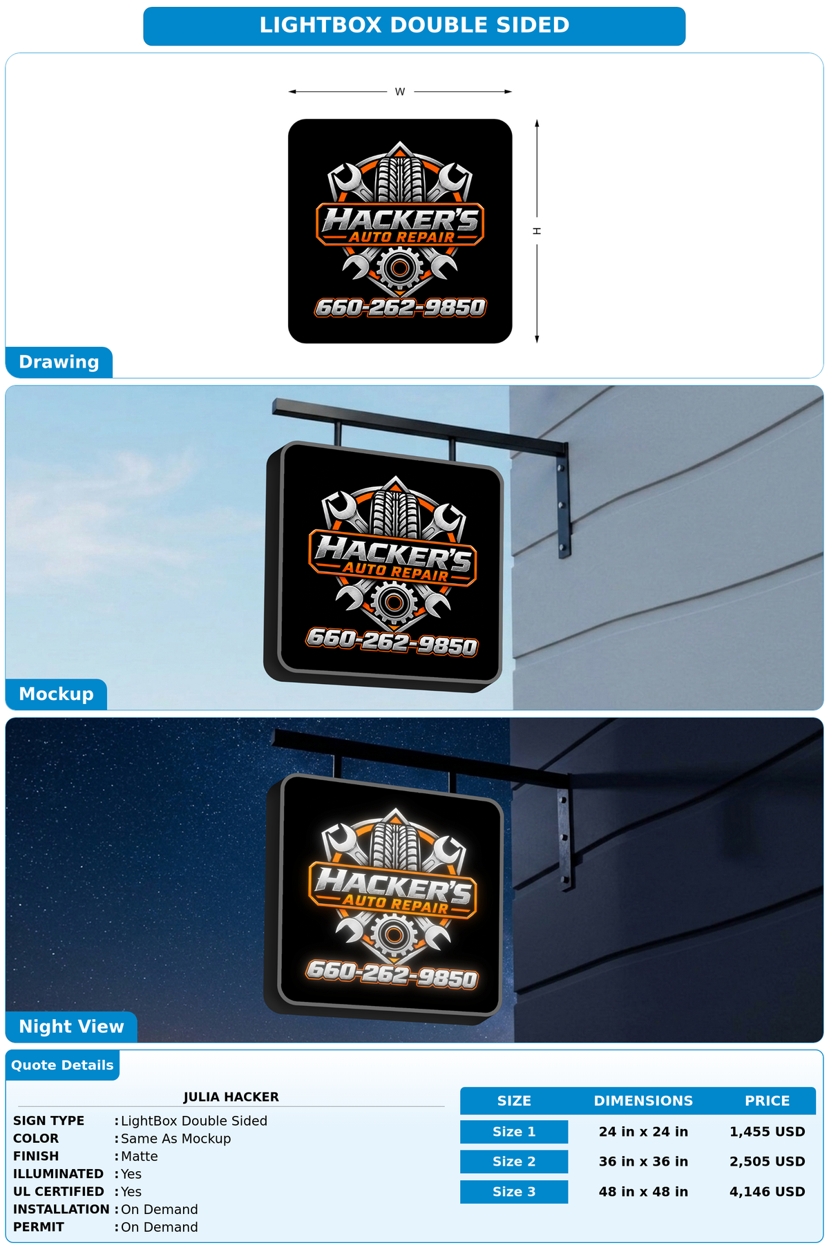 CUSTOM MOCKUP SIGN FOR Julia Hacker