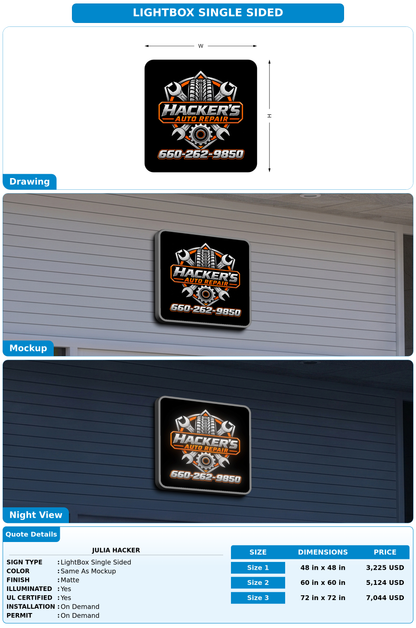 CUSTOM MOCKUP SIGN FOR Julia Hacker