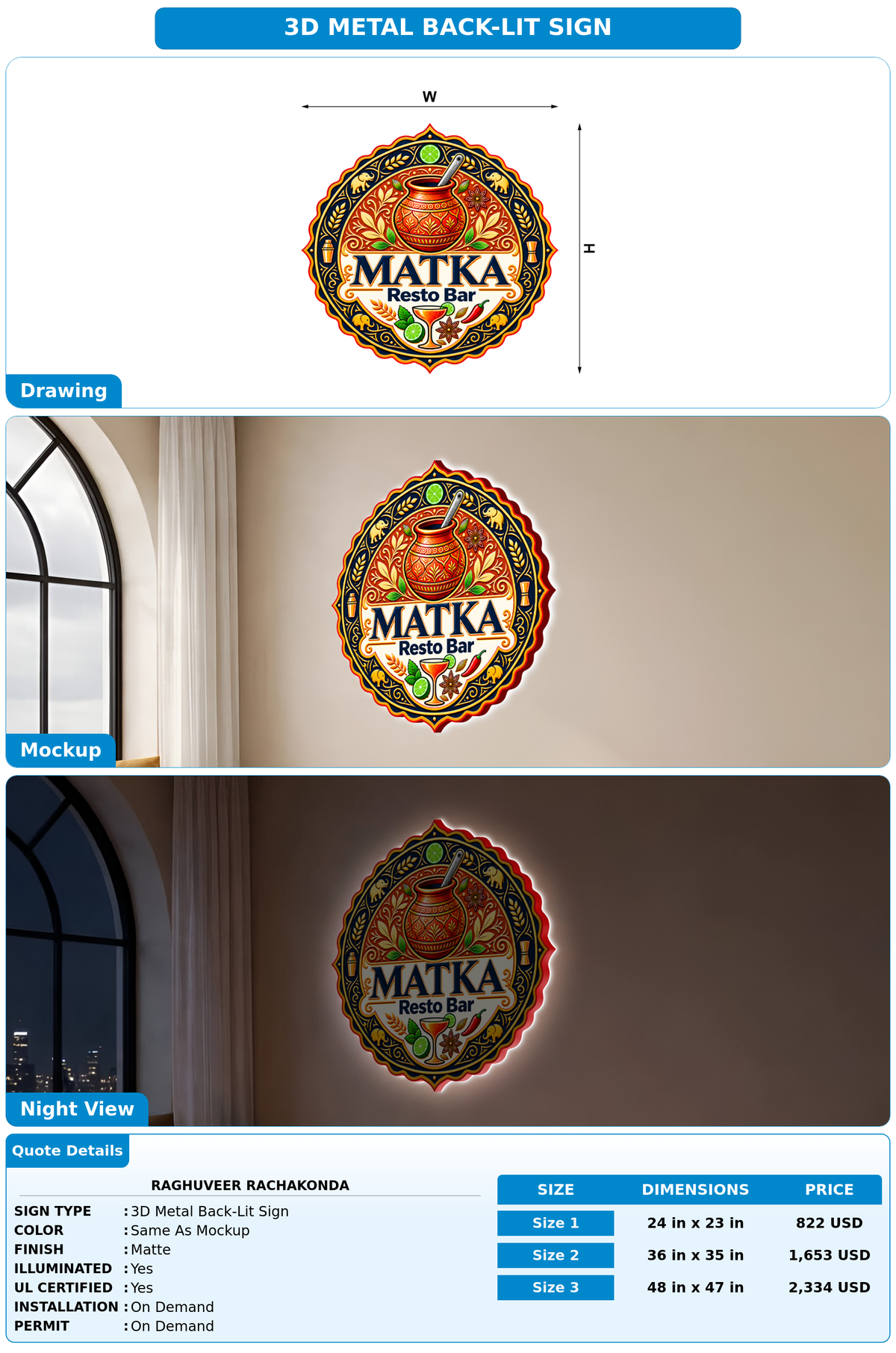 CUSTOM MOCKUP SIGN FOR RAGHUVEER RACHAKONDA