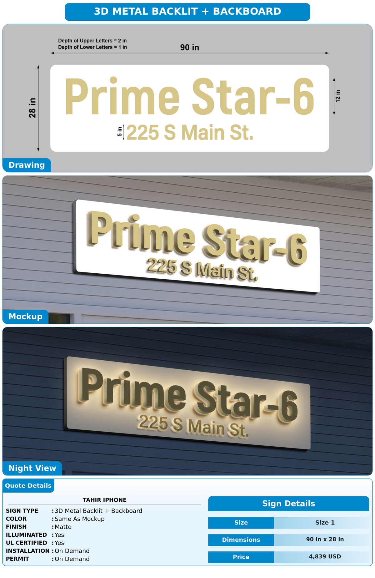 CUSTOM MOCKUP SIGN FOR Tahir iPhone