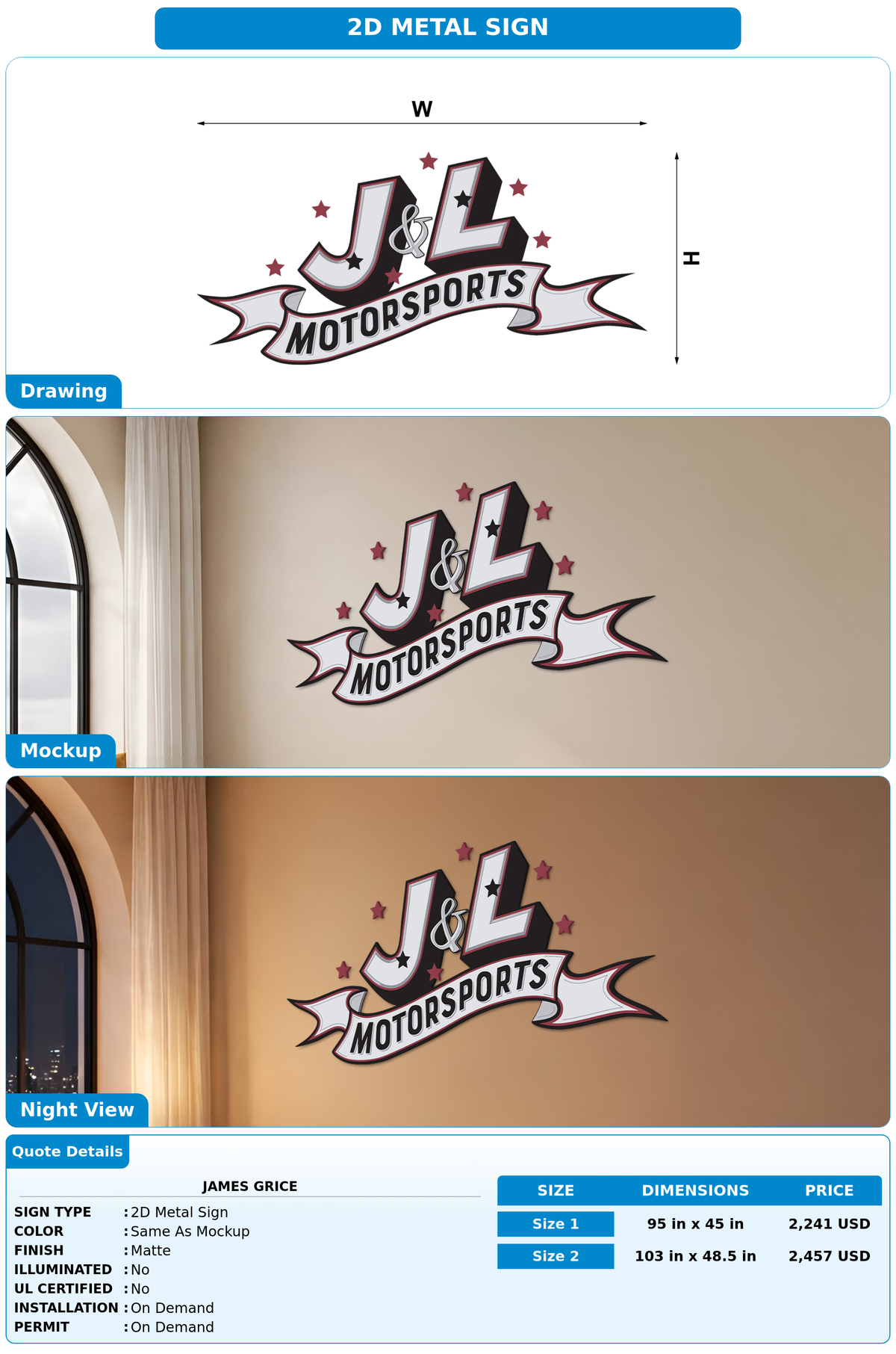CUSTOM MOCKUP SIGN FOR James Grice