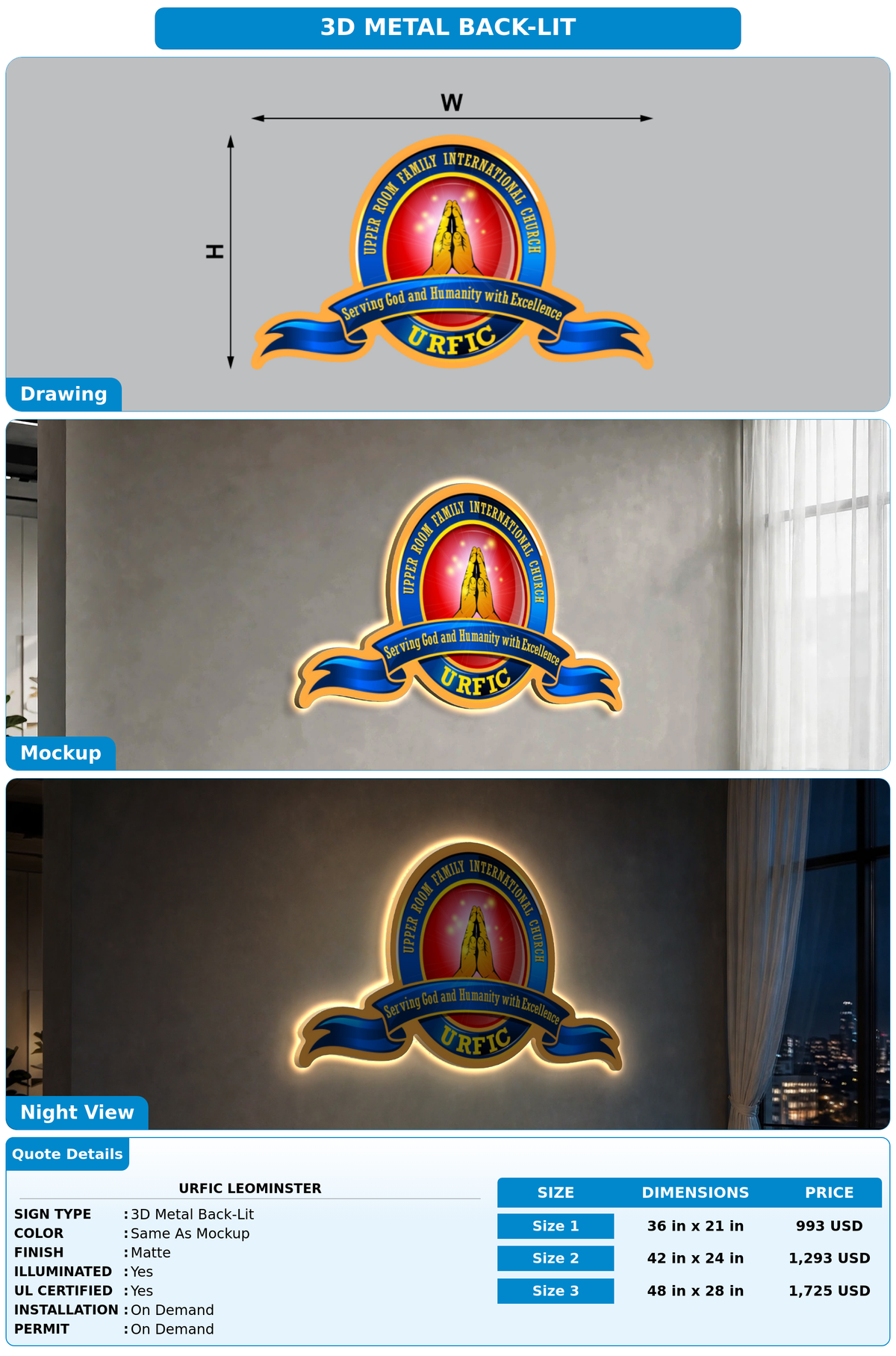 CUSTOM MOCKUP SIGN FOR URFIC Leominster