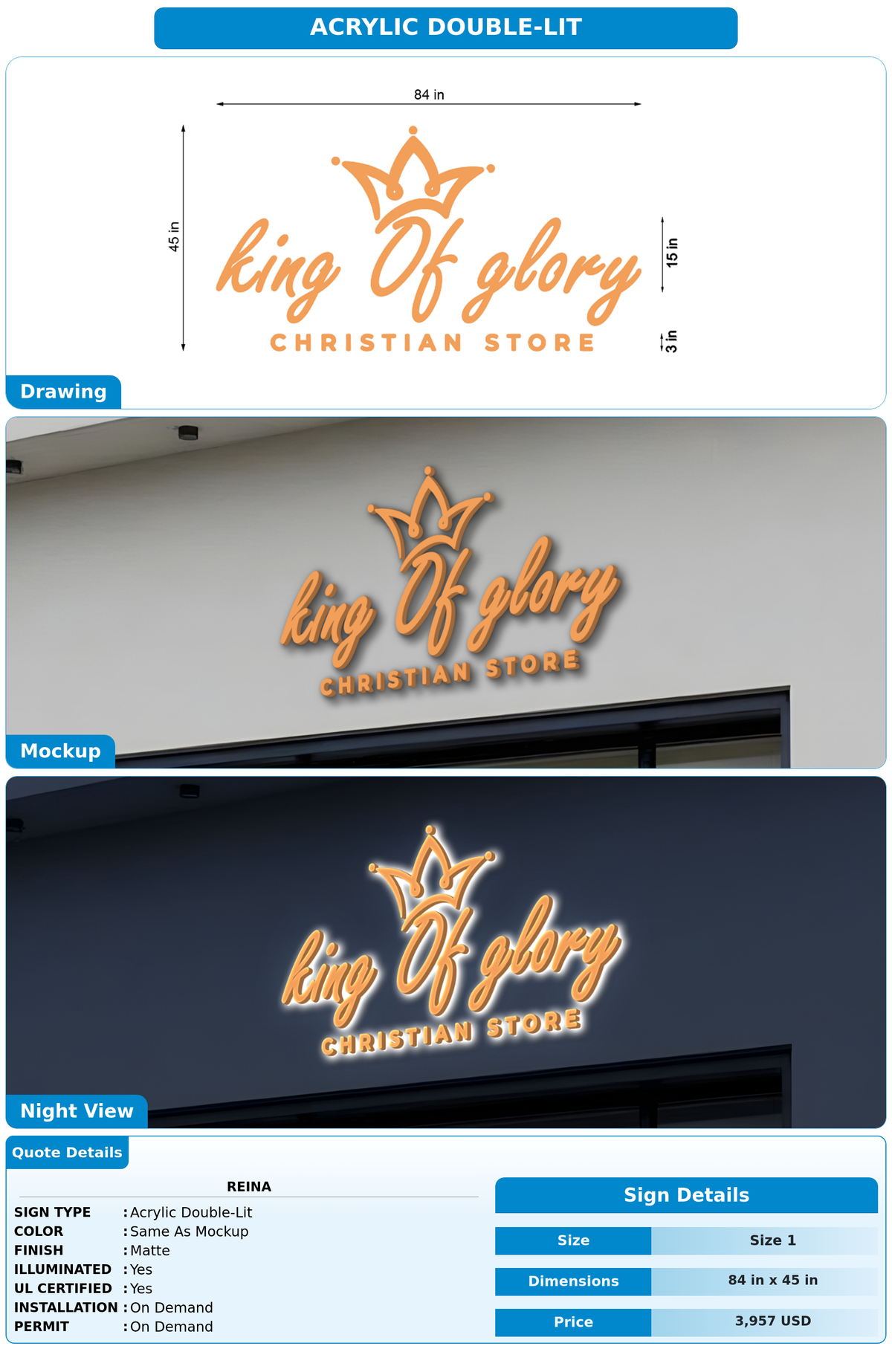 CUSTOM MOCKUP SIGN FOR Reina