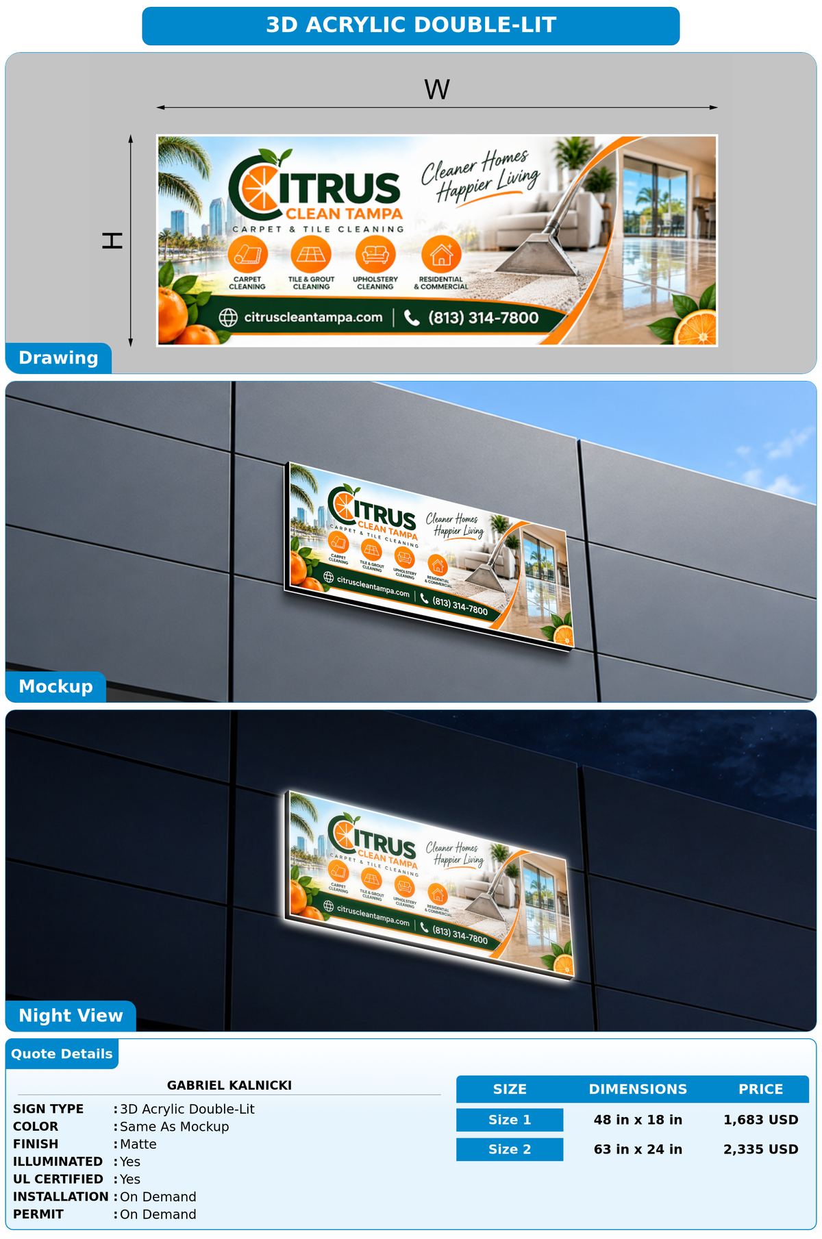 CUSTOM MOCKUP SIGN FOR Gabriel kalnicki