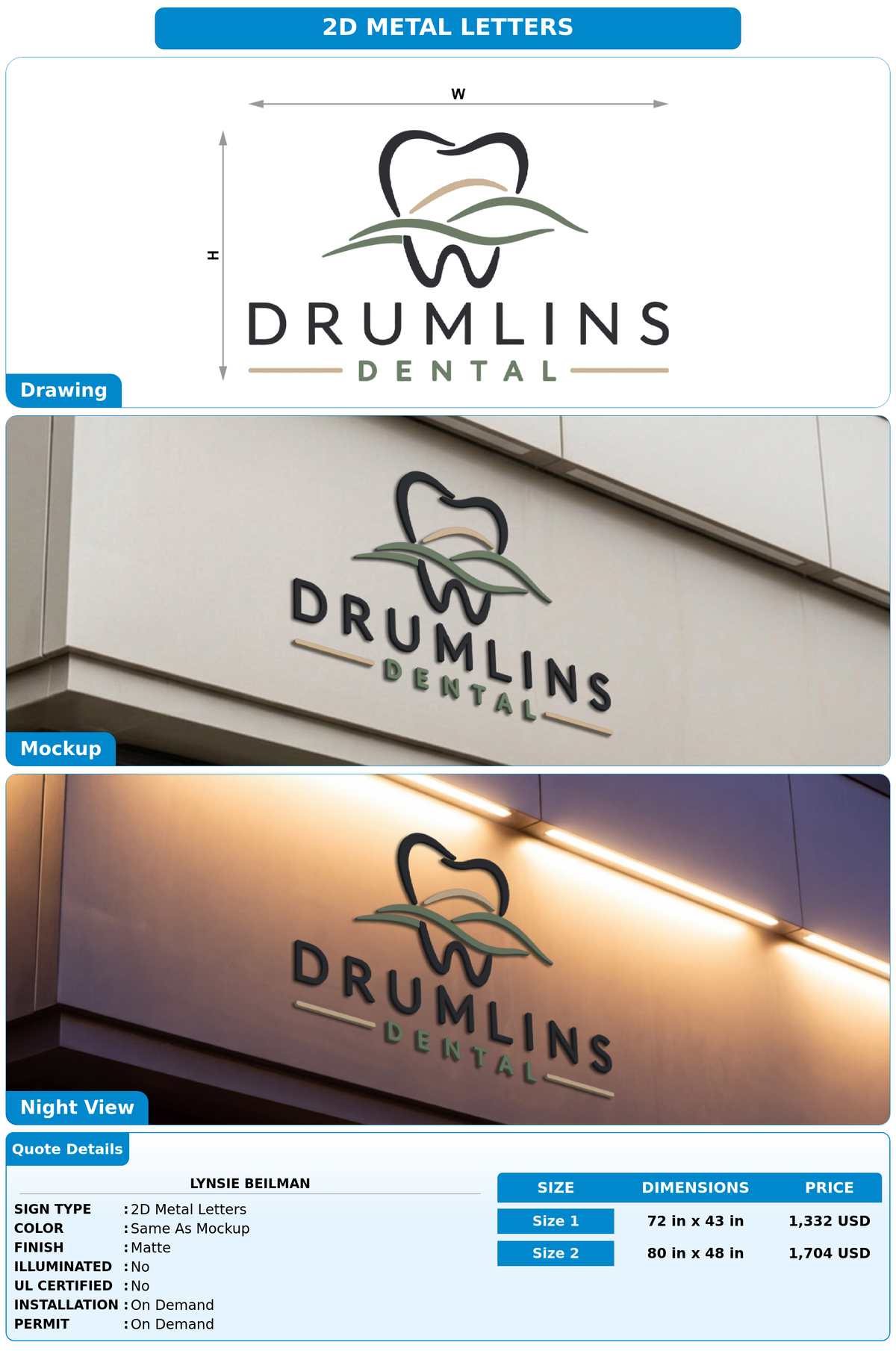 CUSTOM MOCKUP SIGN FOR Lynsie Beilman