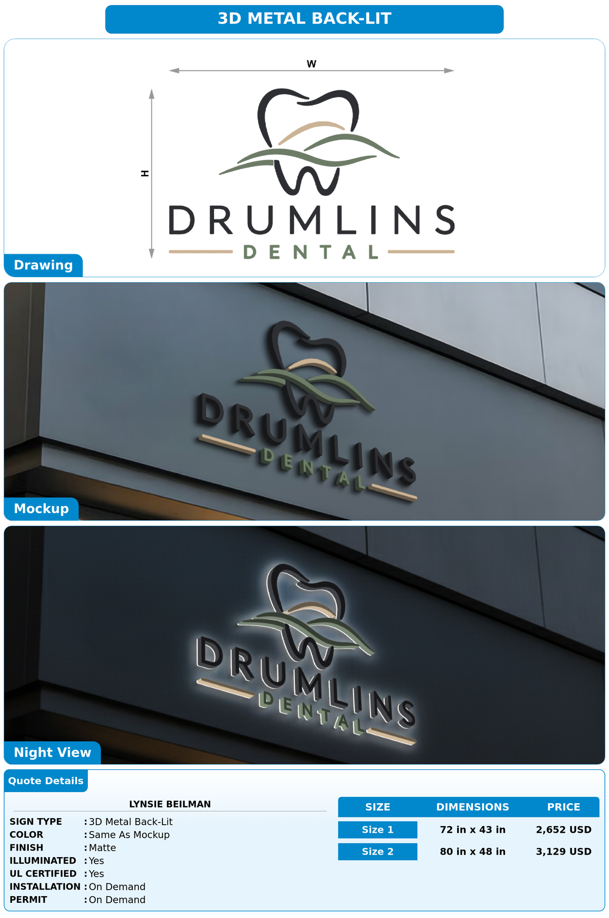 CUSTOM MOCKUP SIGN FOR Lynsie Beilman