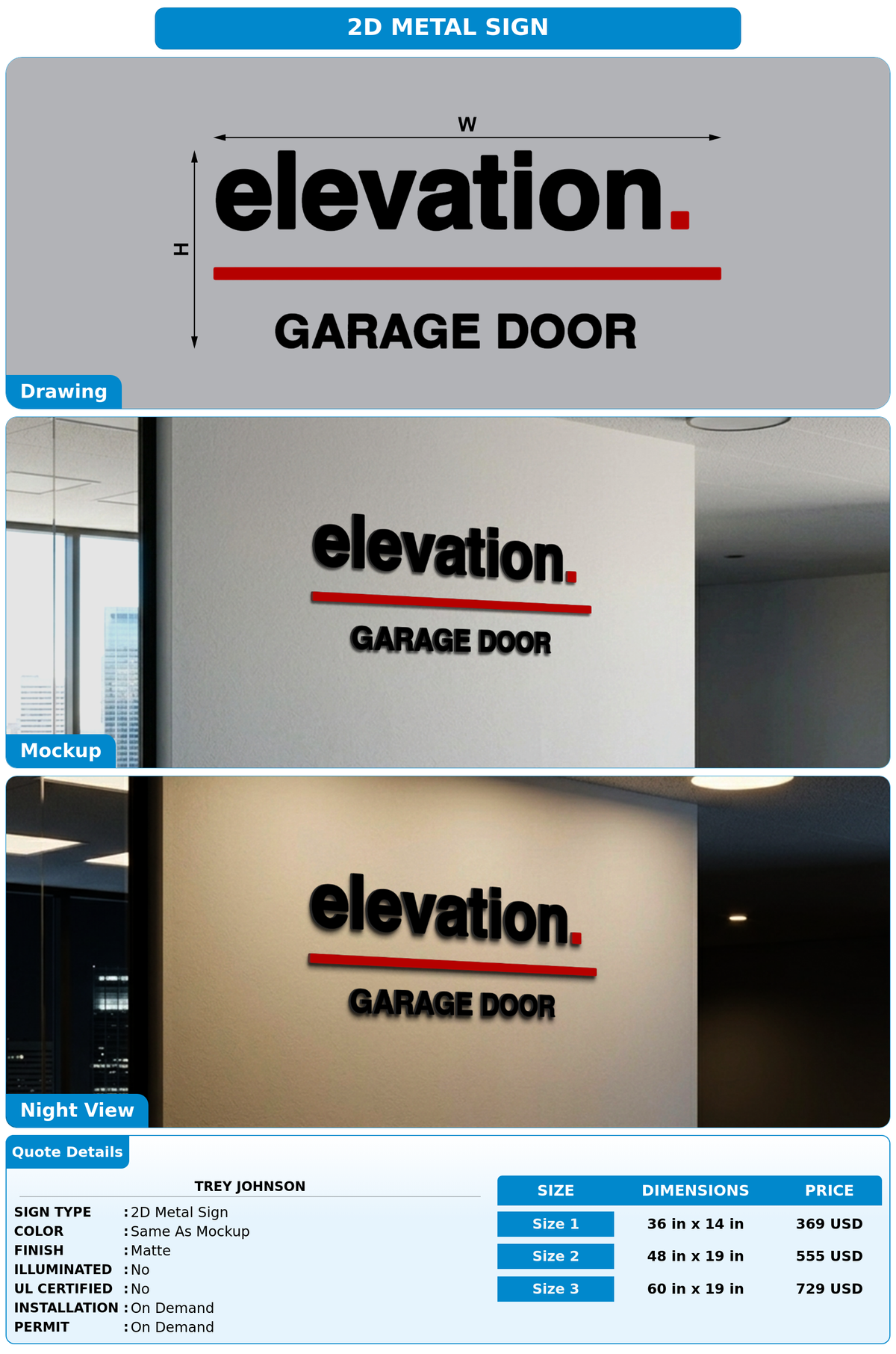 CUSTOM MOCKUP SIGN FOR Trey Johnson