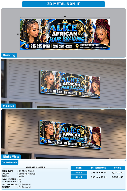 CUSTOM MOCKUP SIGN FOR Aminata Camara