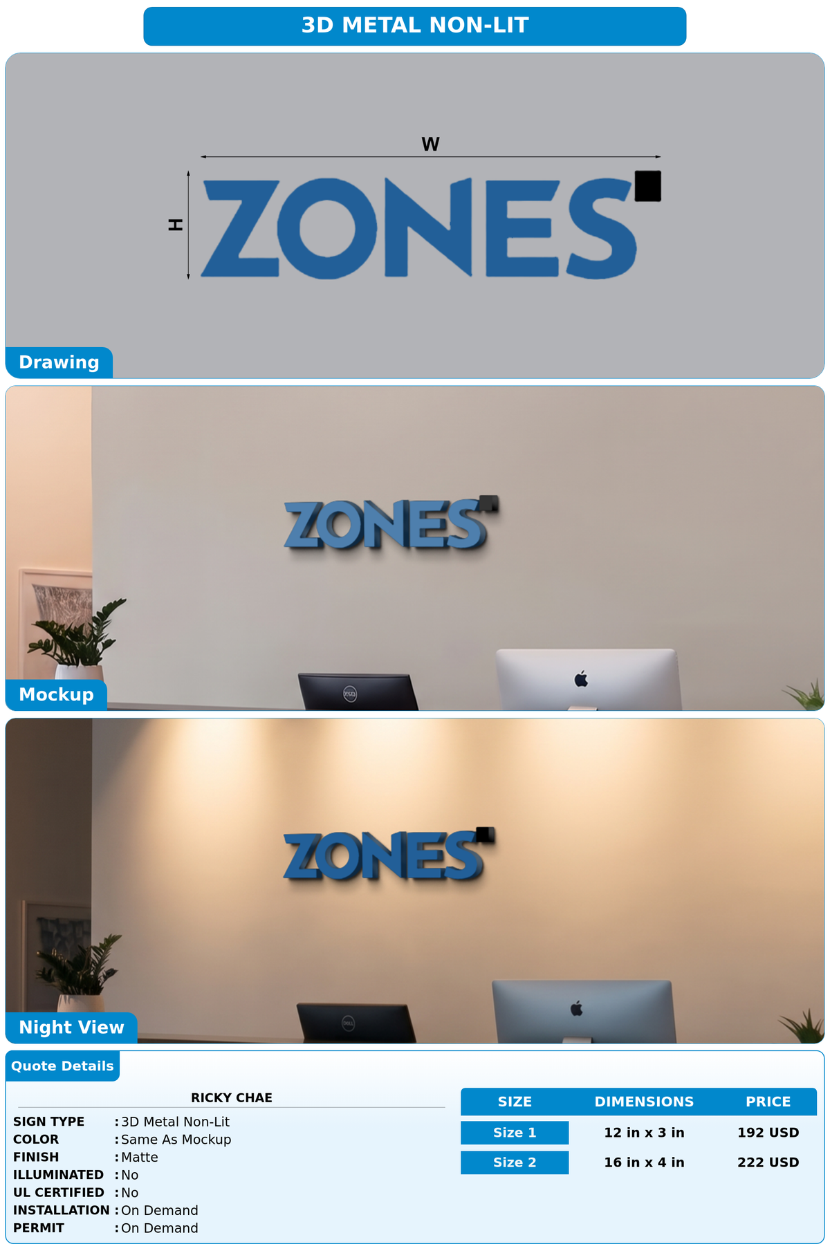 CUSTOM MOCKUP SIGN FOR Ricky Chae