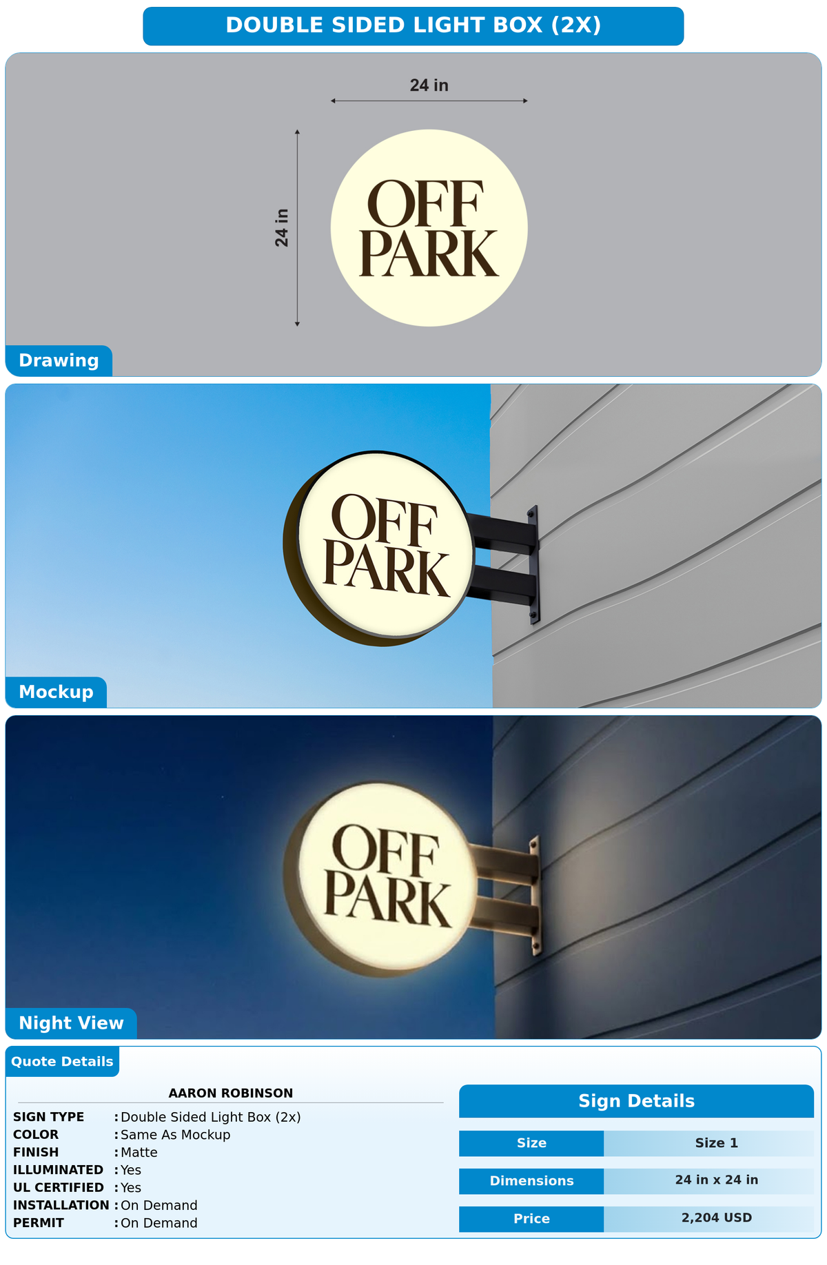 CUSTOM MOCKUP SIGN FOR Aaron Robinson
