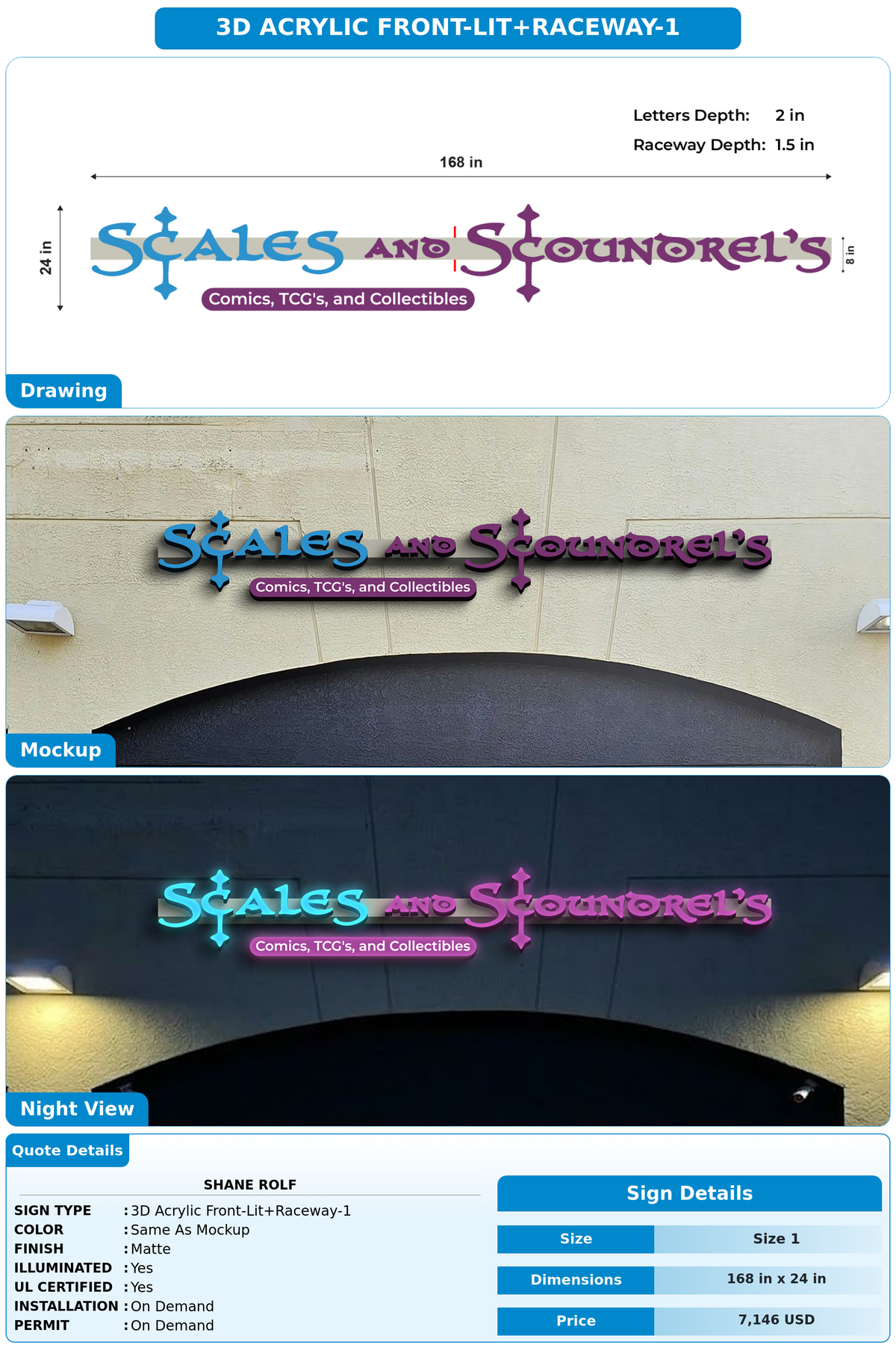 CUSTOM MOCKUP SIGN FOR Shane Rolf