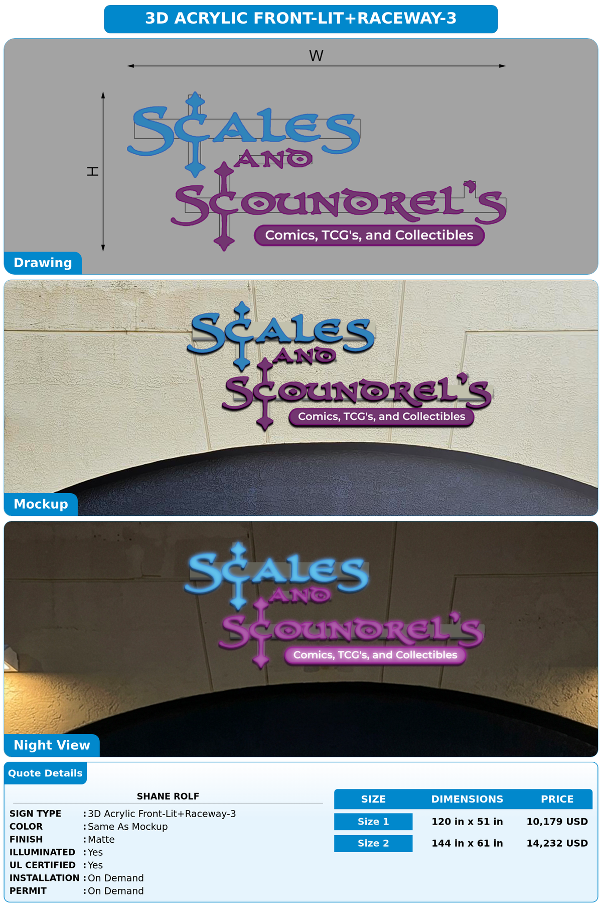 CUSTOM MOCKUP SIGN FOR Shane Rolf
