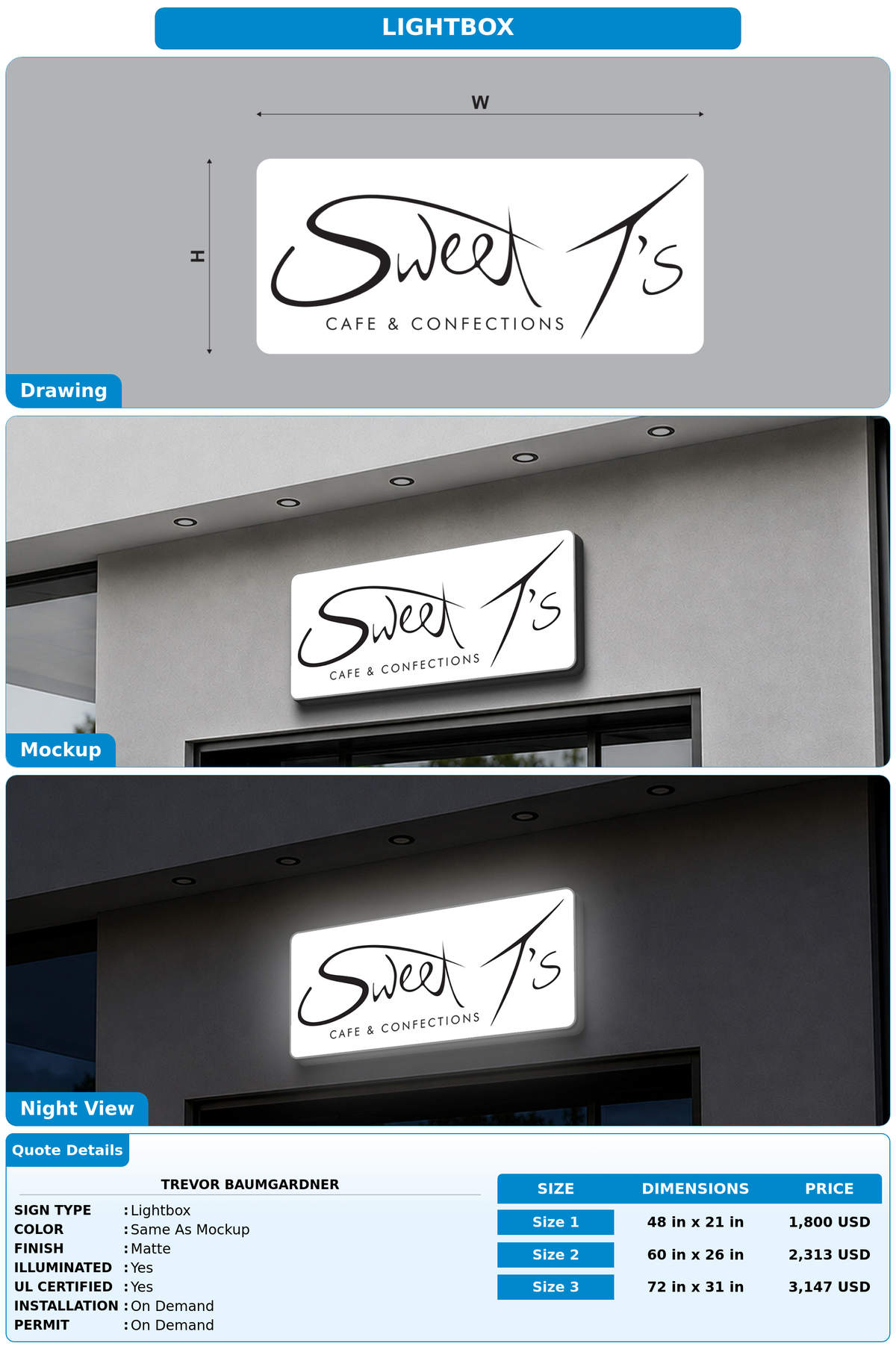 CUSTOM MOCKUP SIGN FOR Trevor Baumgardner