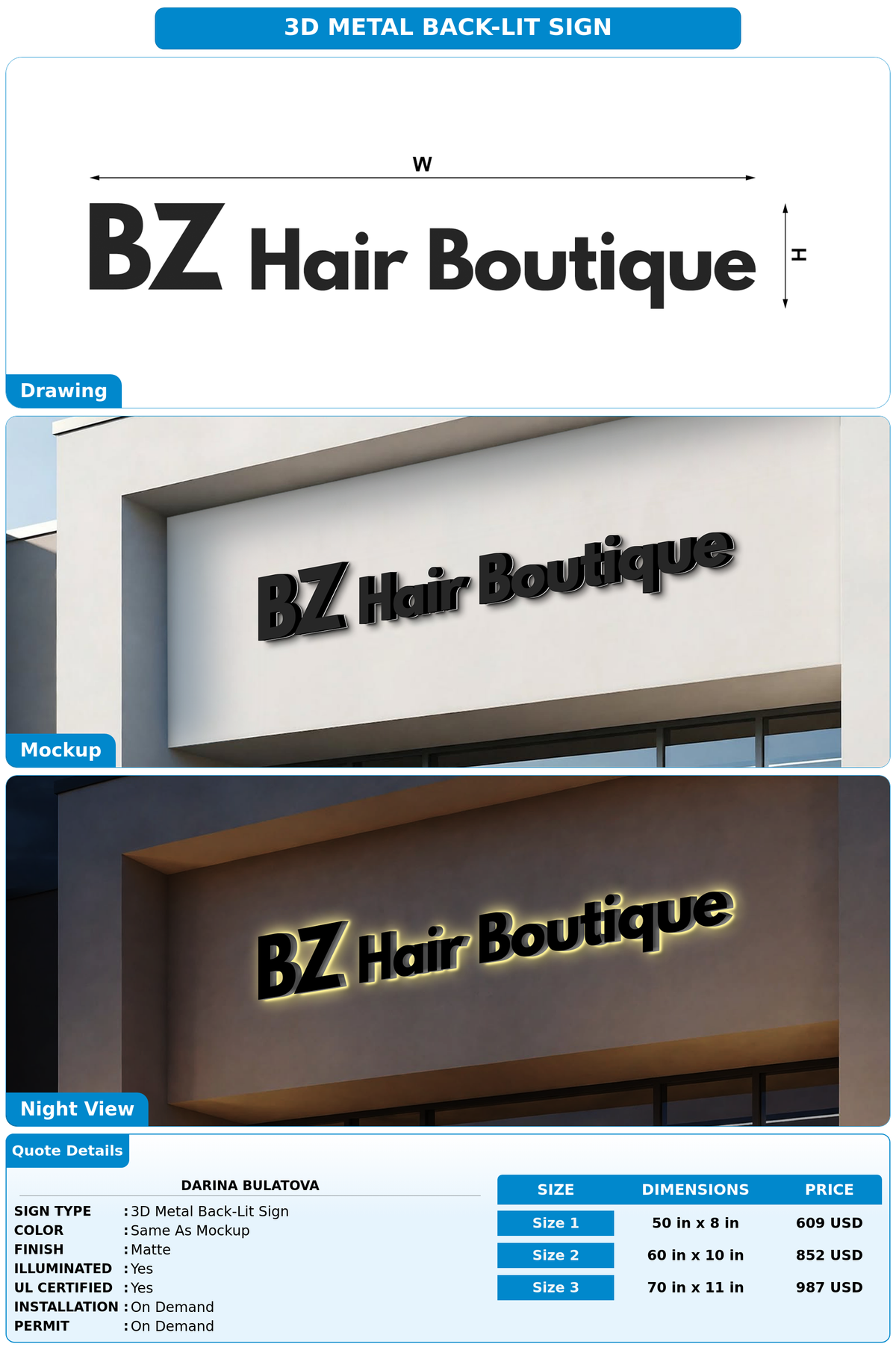 CUSTOM MOCKUP SIGN FOR Darina Bulatova