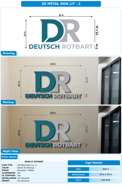 CUSTOM MOCKUP SIGN FOR Erika D. Rotbart