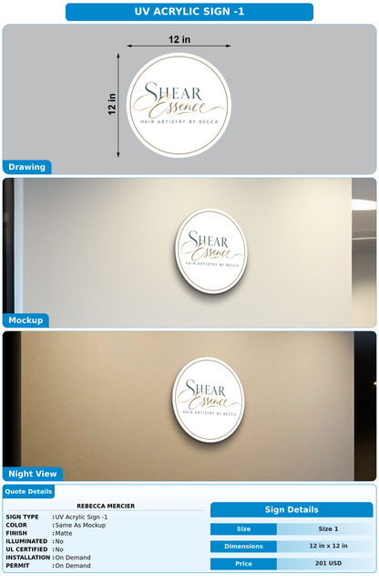 CUSTOM MOCKUP SIGN FOR Rebecca Mercier