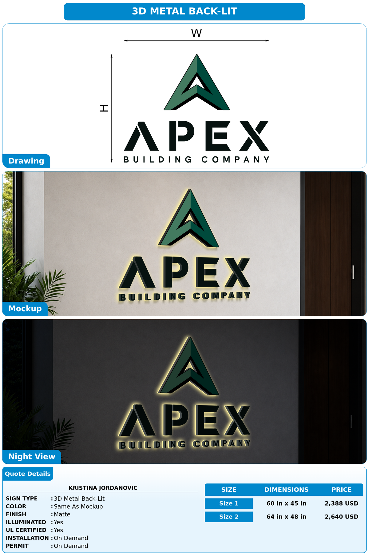 CUSTOM MOCKUP SIGN FOR Kristina Jordanovic