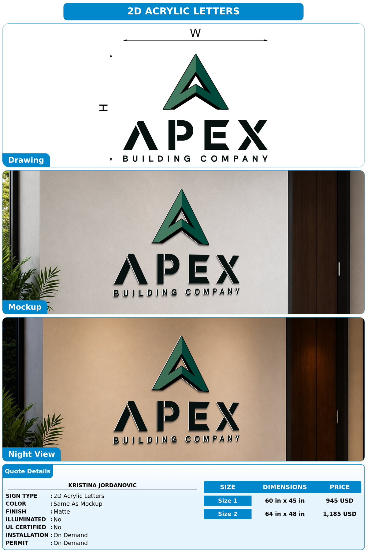 CUSTOM MOCKUP SIGN FOR Kristina Jordanovic