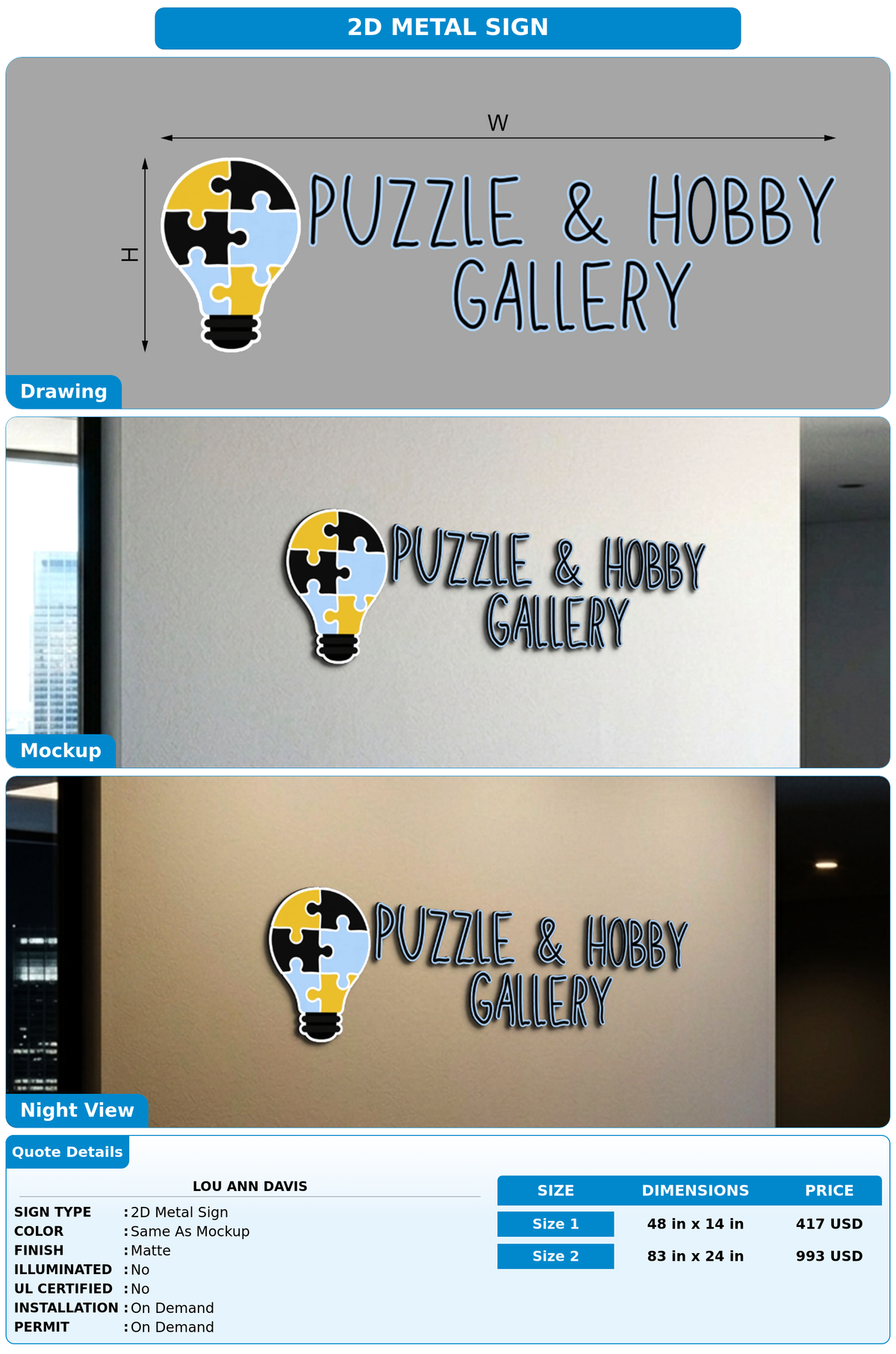 CUSTOM MOCKUP SIGN FOR Lou Ann Davis