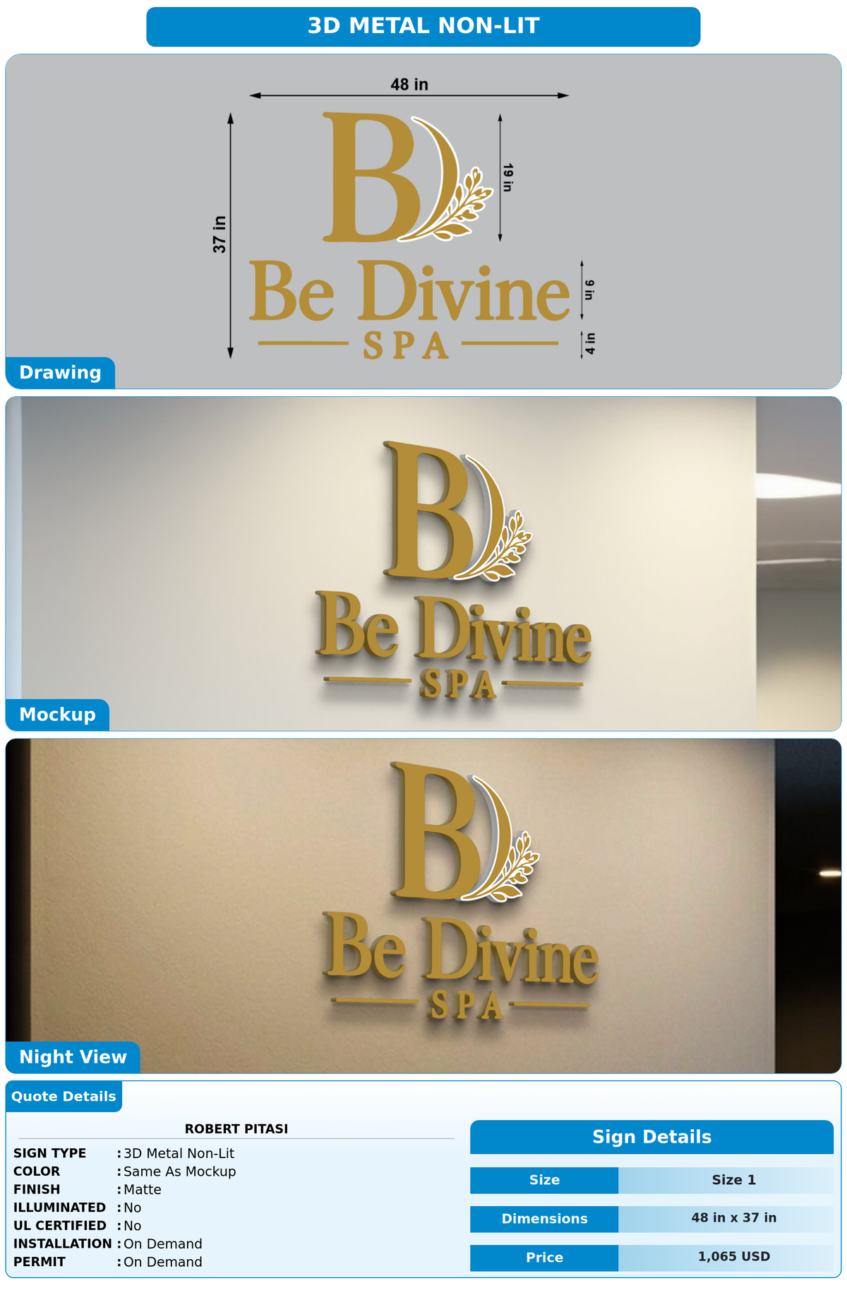 CUSTOM MOCKUP SIGN FOR Robert Pitasi