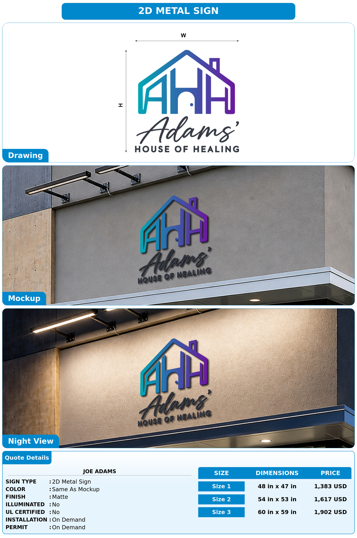 CUSTOM MOCKUP SIGN FOR Joe Adams