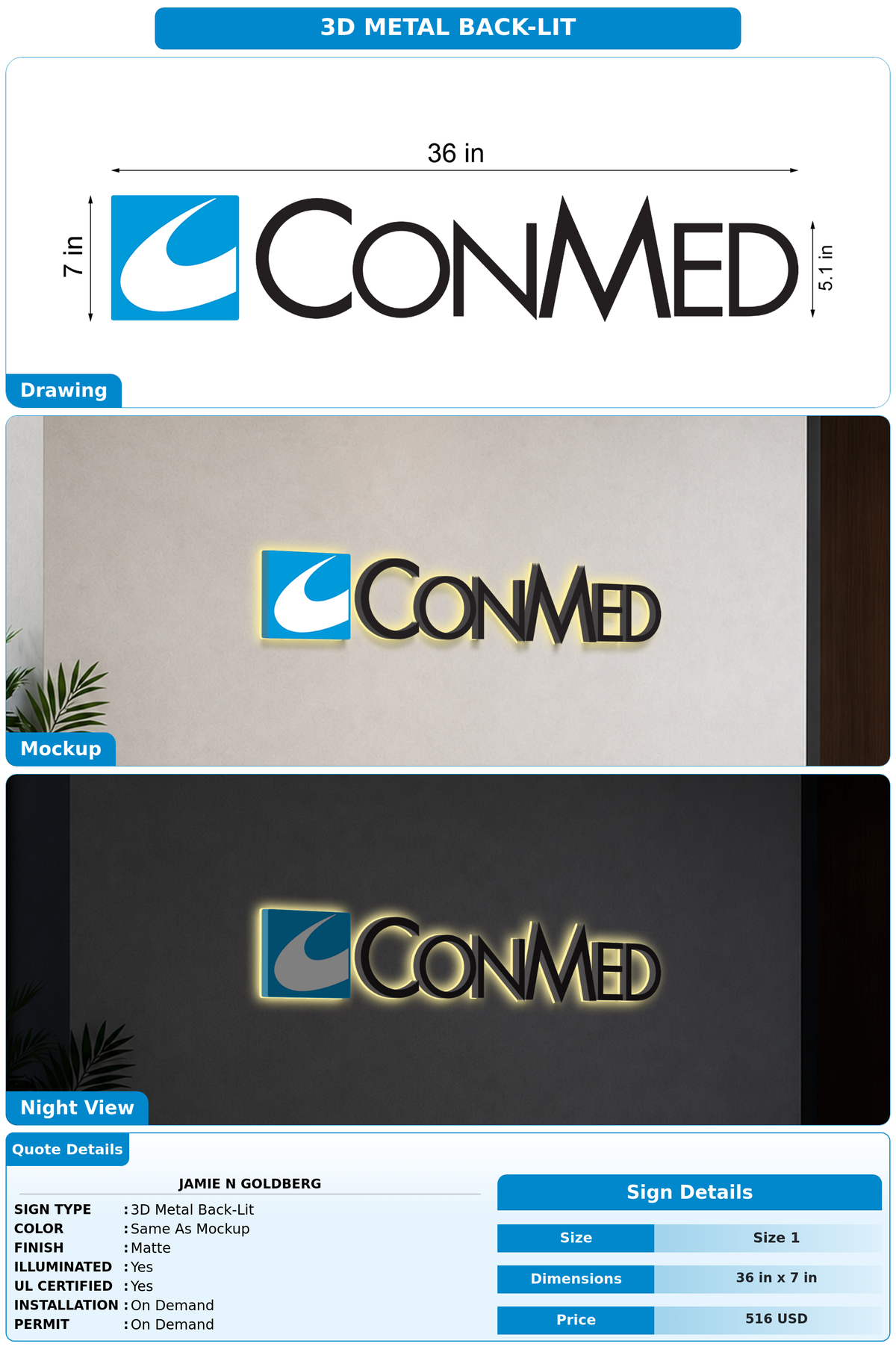 CUSTOM MOCKUP SIGN FOR JAMIE N GOLDBERG