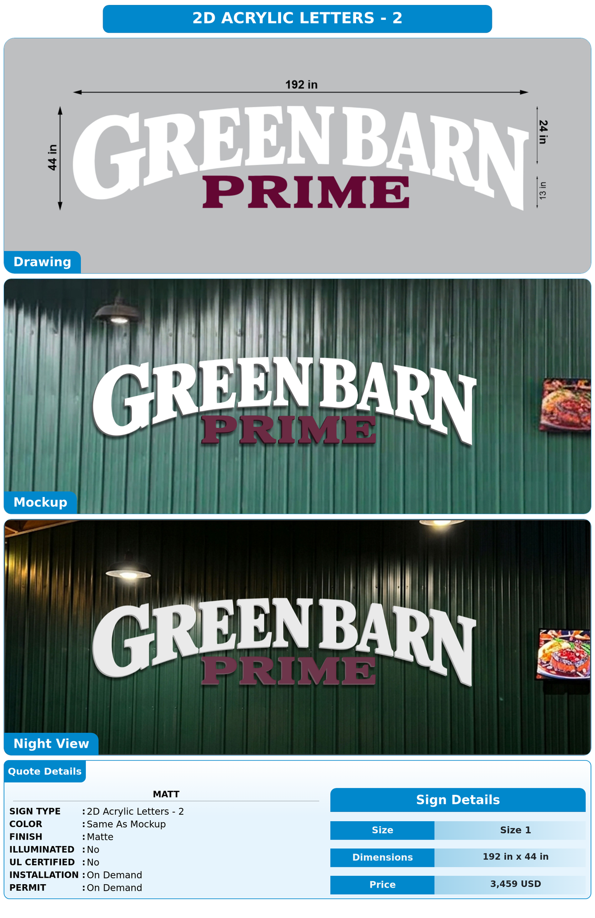 CUSTOM MOCKUP SIGN FOR Matt
