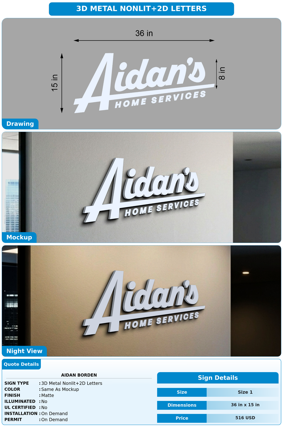 CUSTOM MOCKUP SIGN FOR Aidan Borden