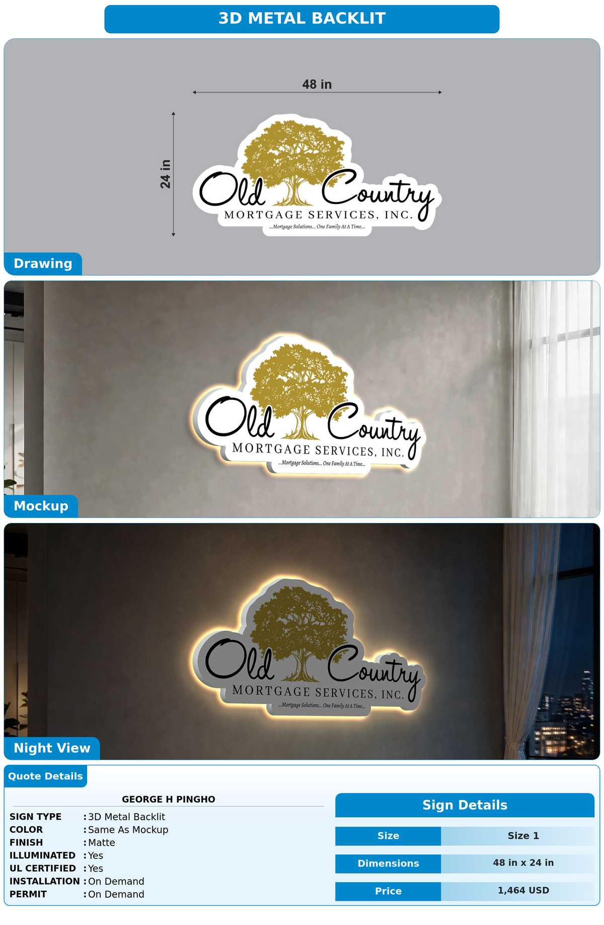 CUSTOM MOCKUP SIGN FOR George H Pingho