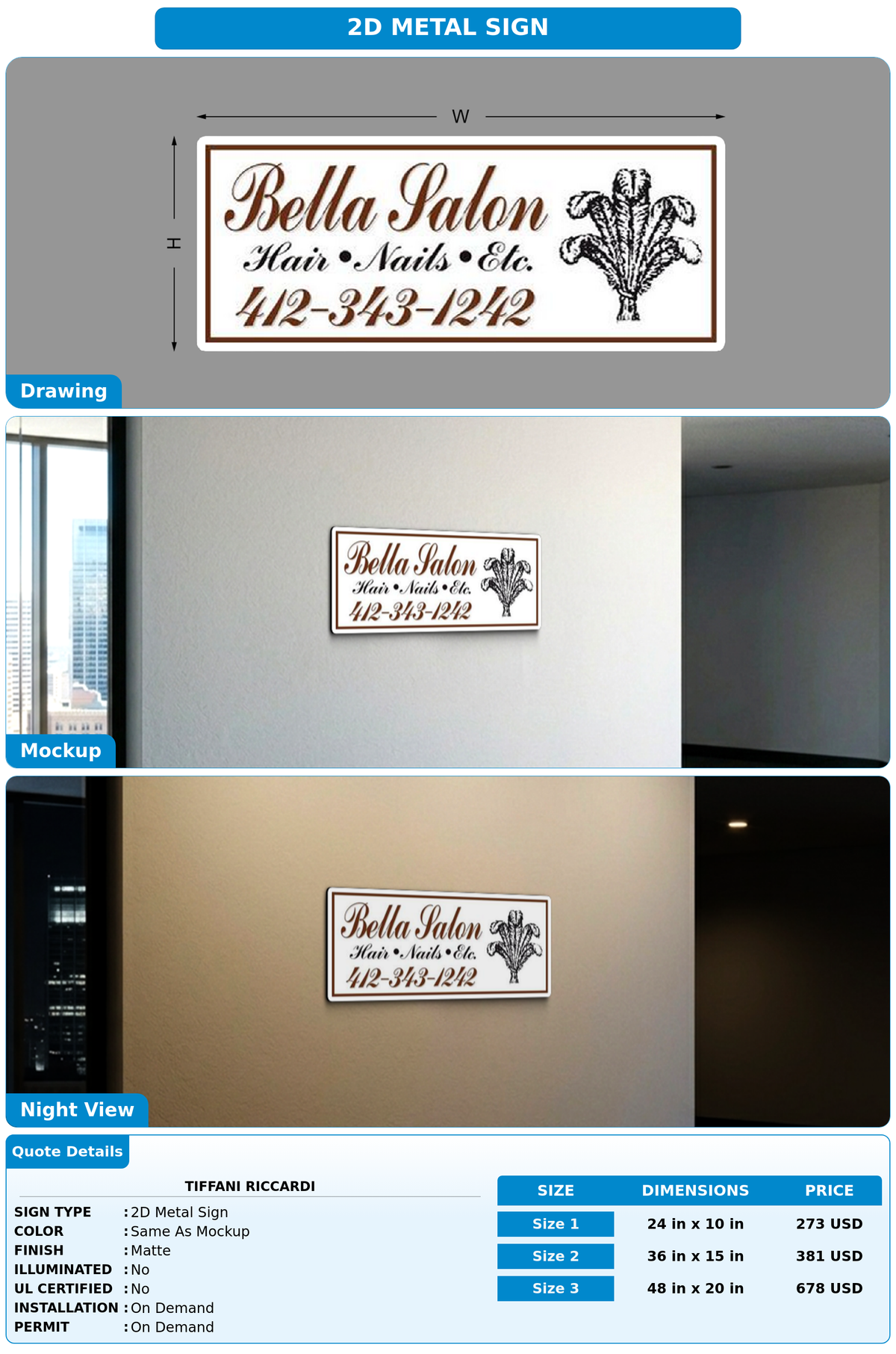 CUSTOM MOCKUP SIGN FOR Tiffani Riccardi