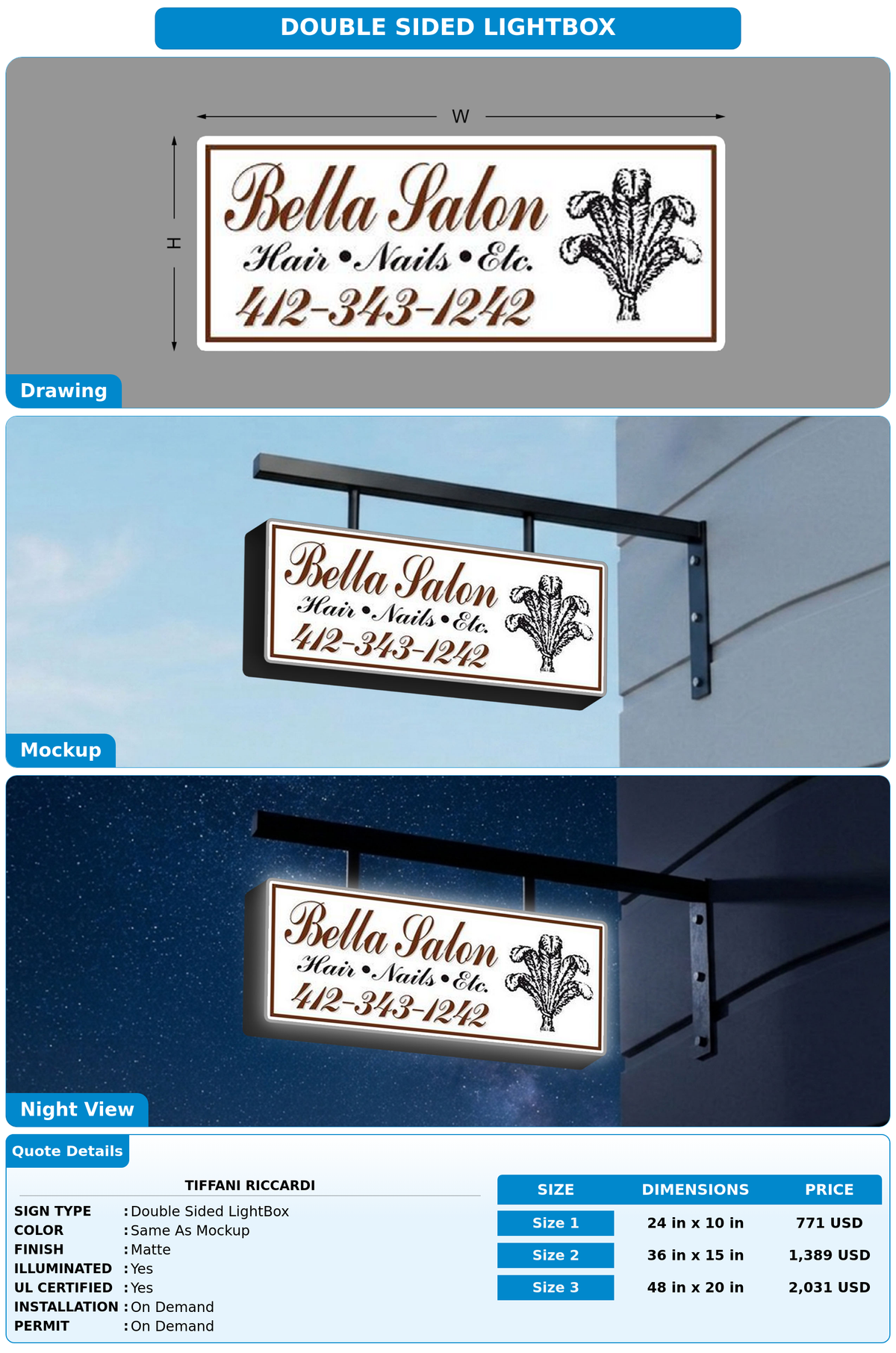CUSTOM MOCKUP SIGN FOR Tiffani Riccardi