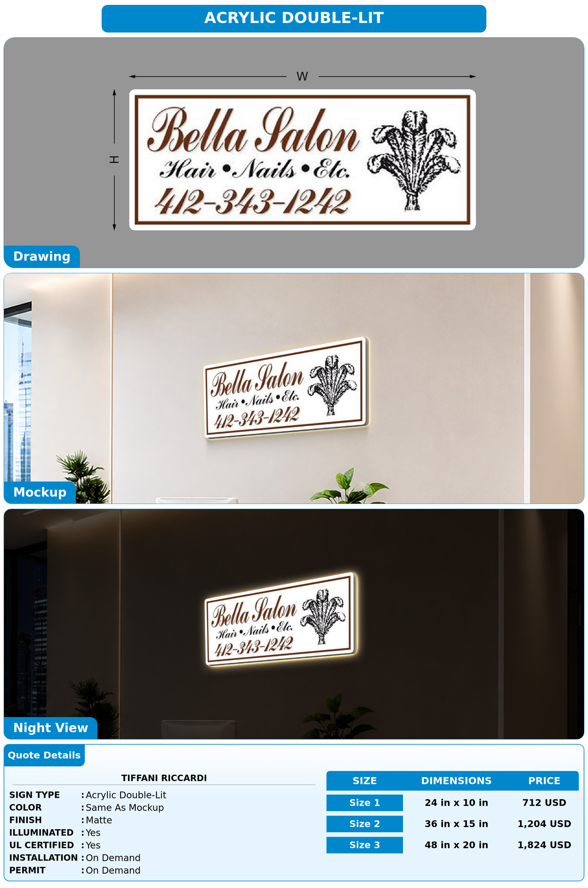CUSTOM MOCKUP SIGN FOR Tiffani Riccardi