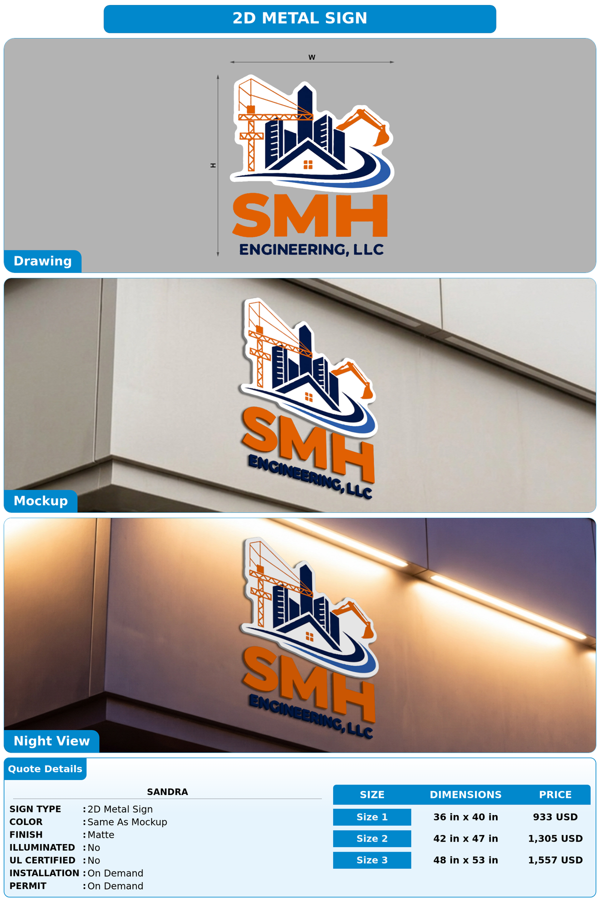 CUSTOM MOCKUP SIGN FOR Sandra