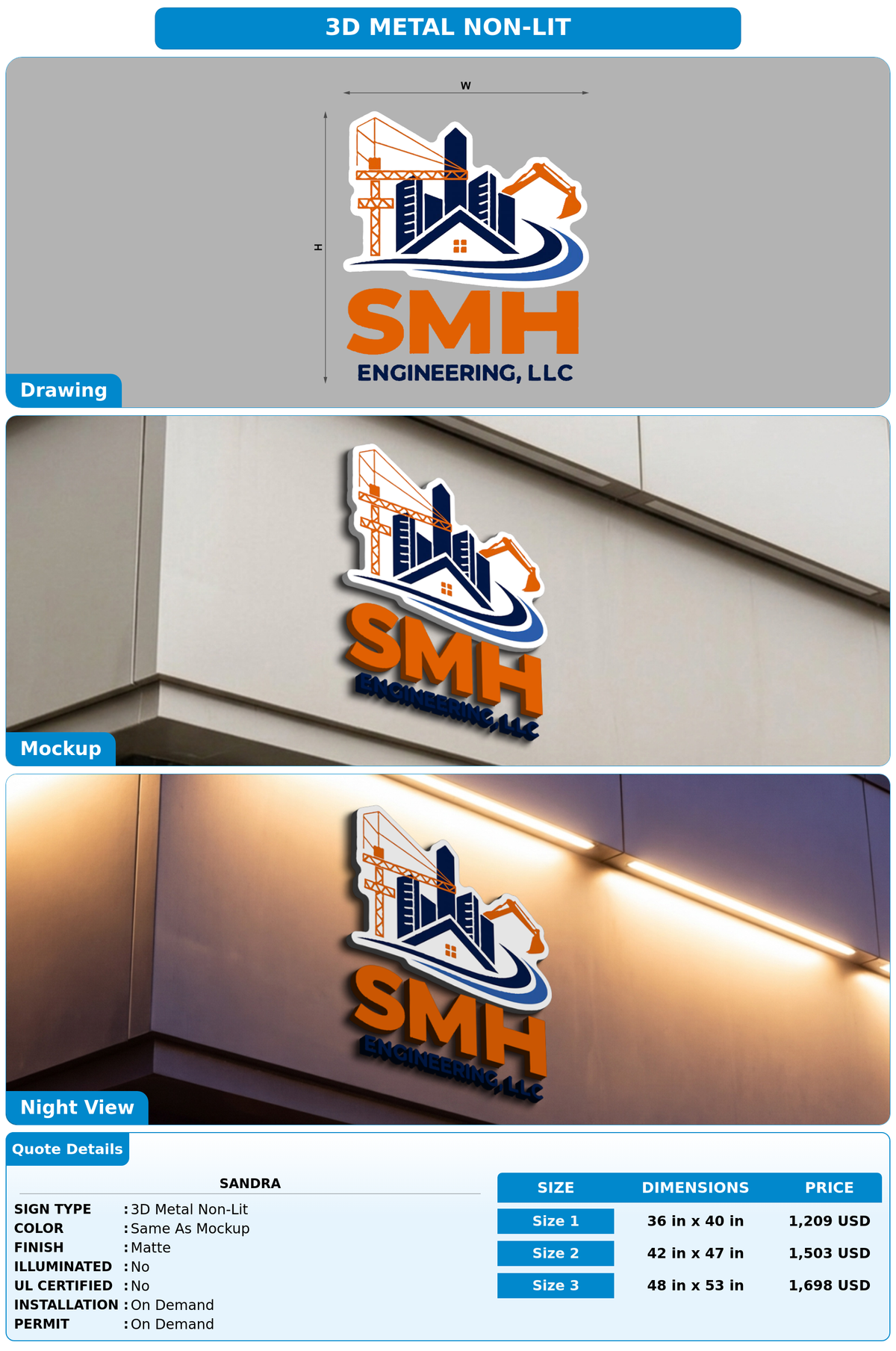 CUSTOM MOCKUP SIGN FOR Sandra