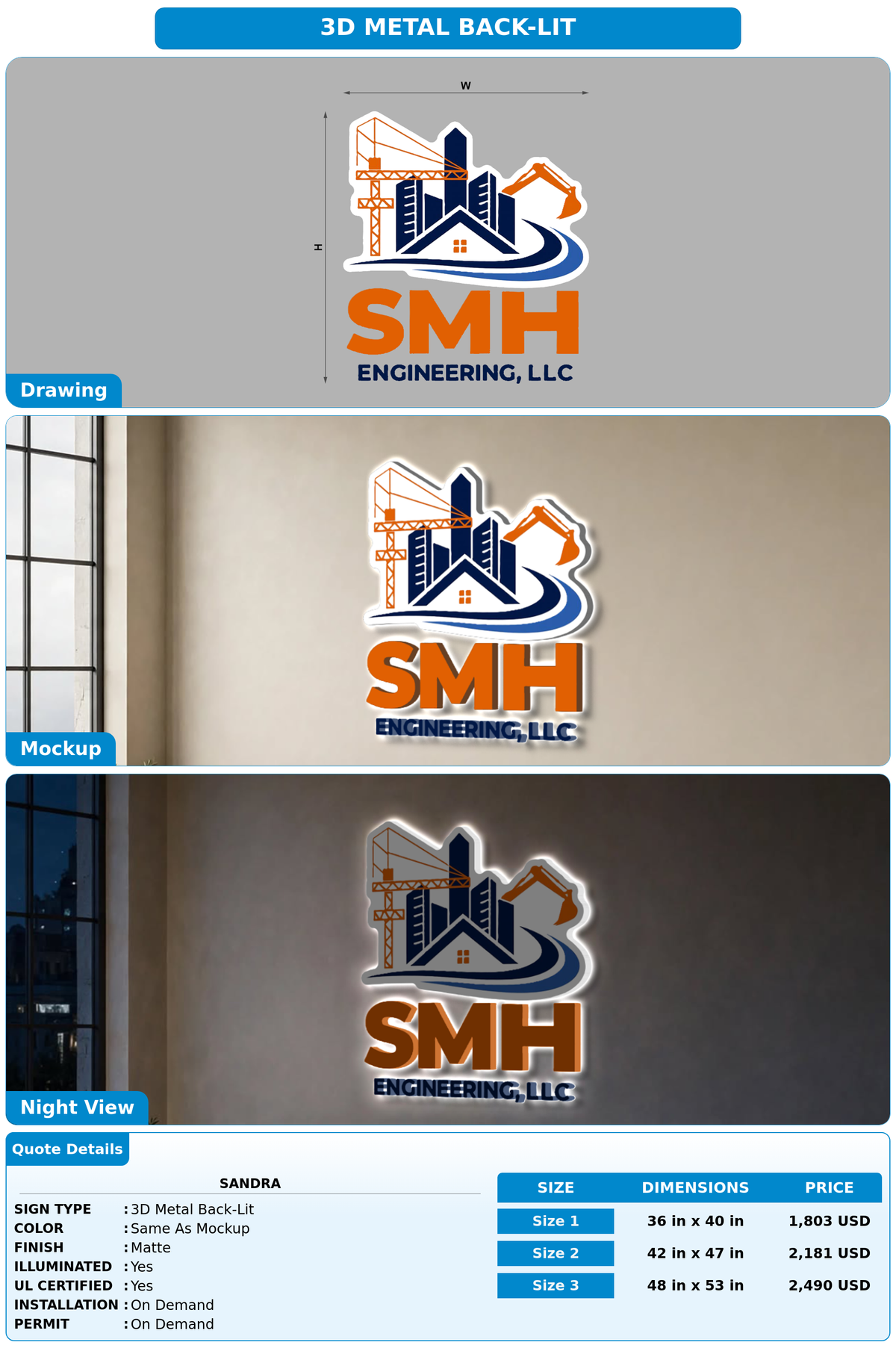 CUSTOM MOCKUP SIGN FOR Sandra