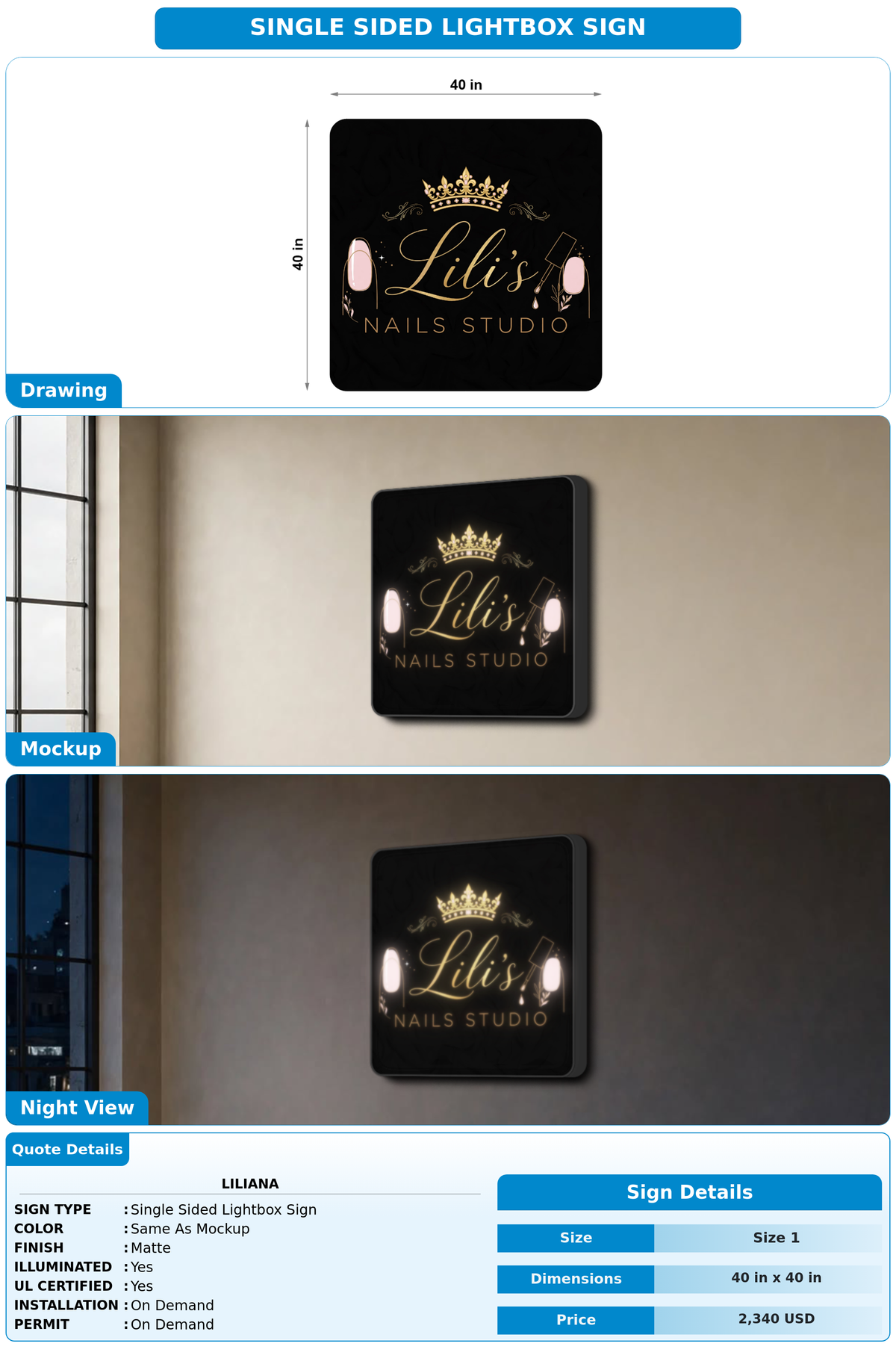 CUSTOM MOCKUP SIGN FOR Liliana