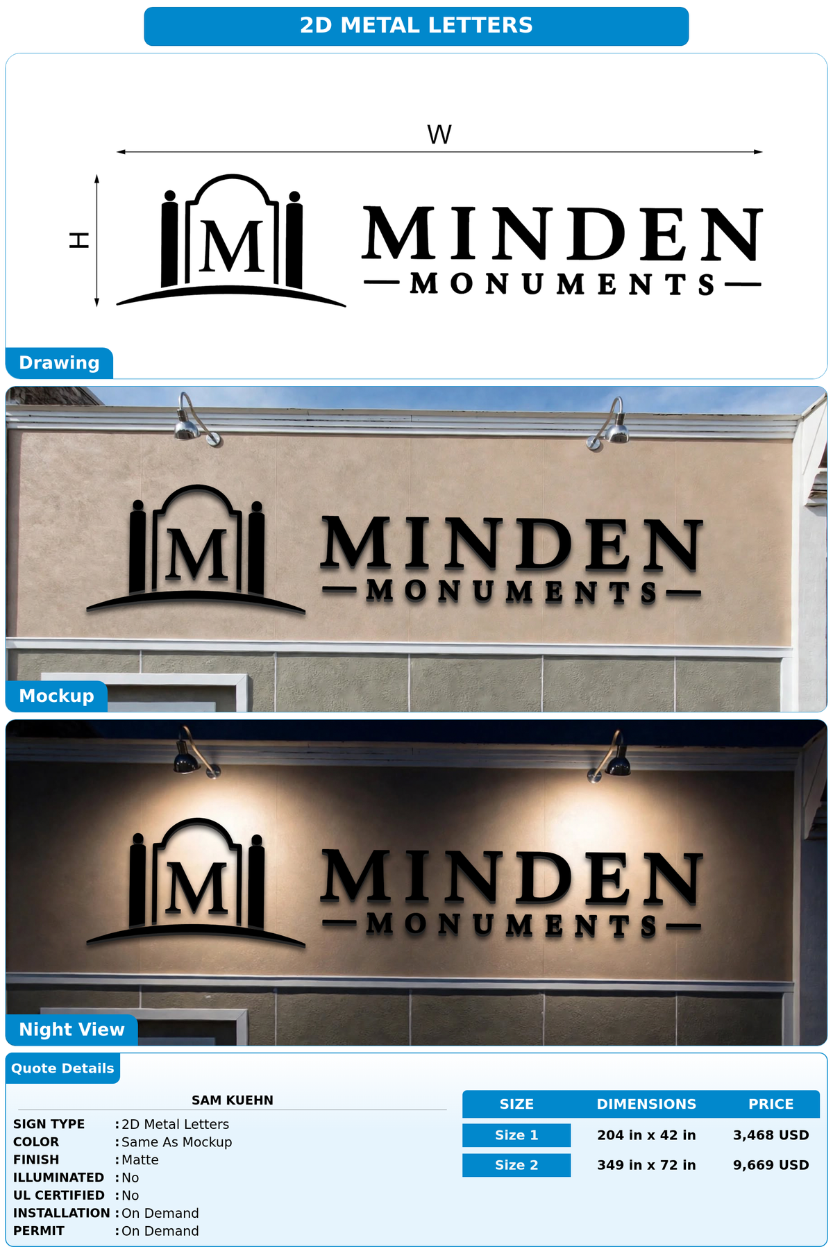CUSTOM MOCKUP SIGN FOR Sam Kuehn