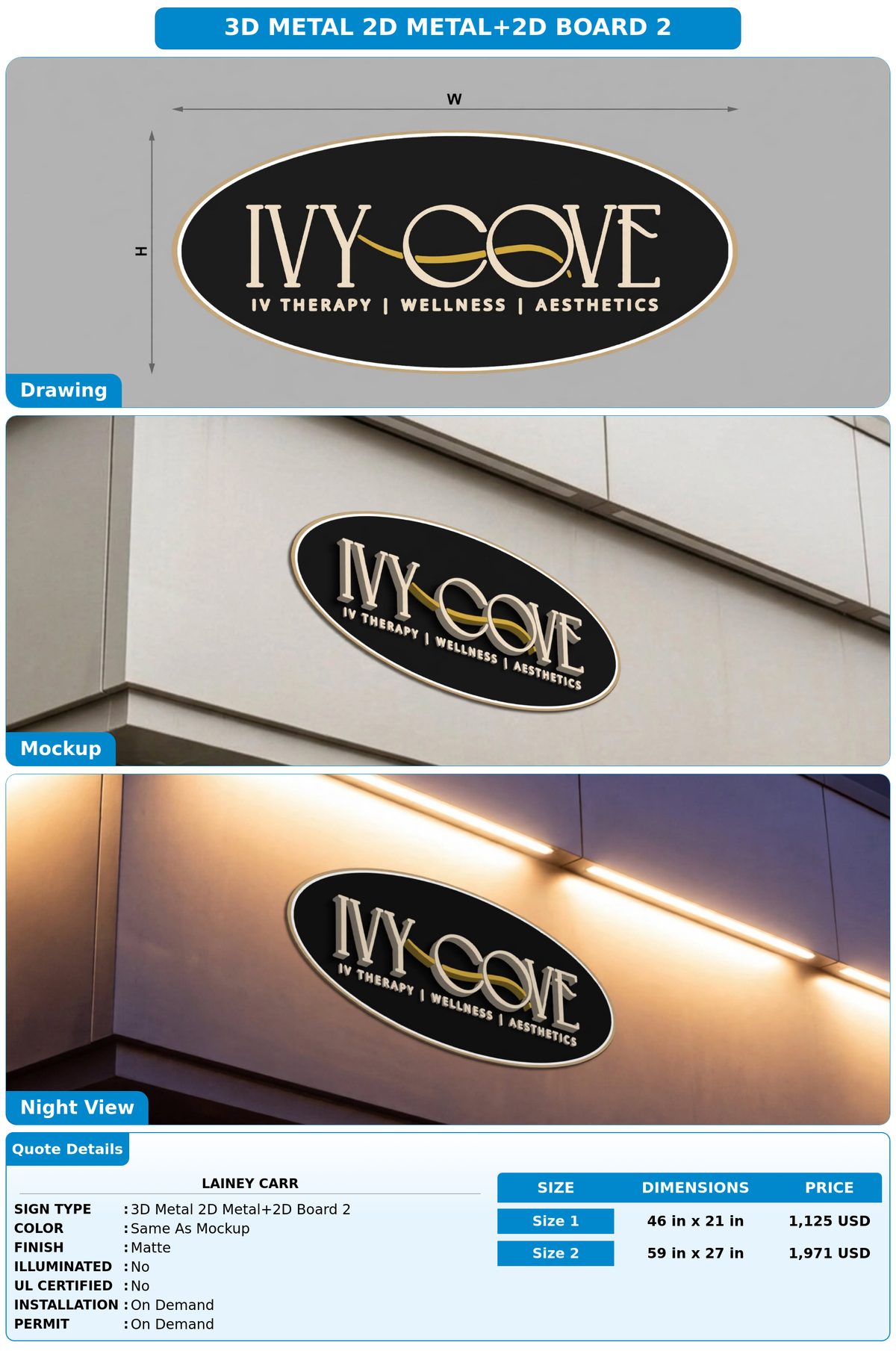 CUSTOM MOCKUP SIGN FOR Lainey Carr