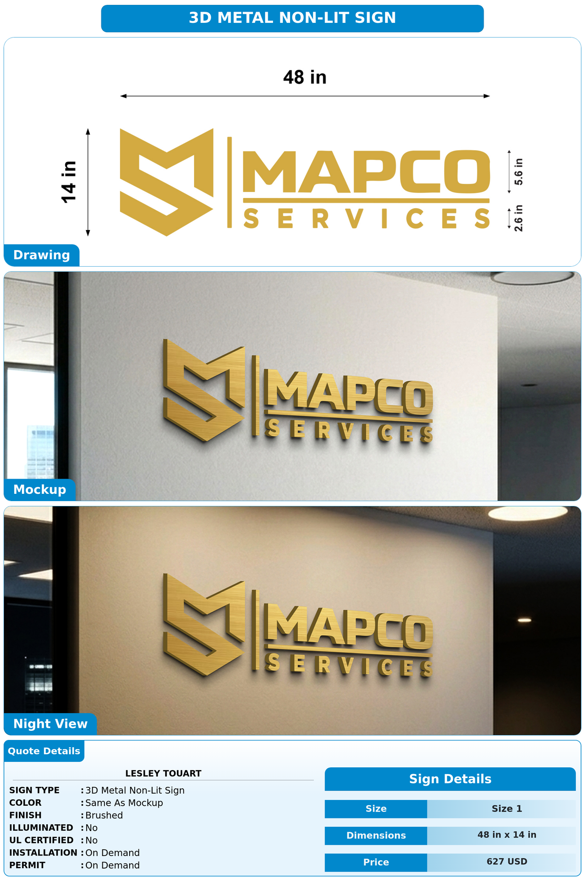 CUSTOM MOCKUP SIGN FOR Lesley Touart