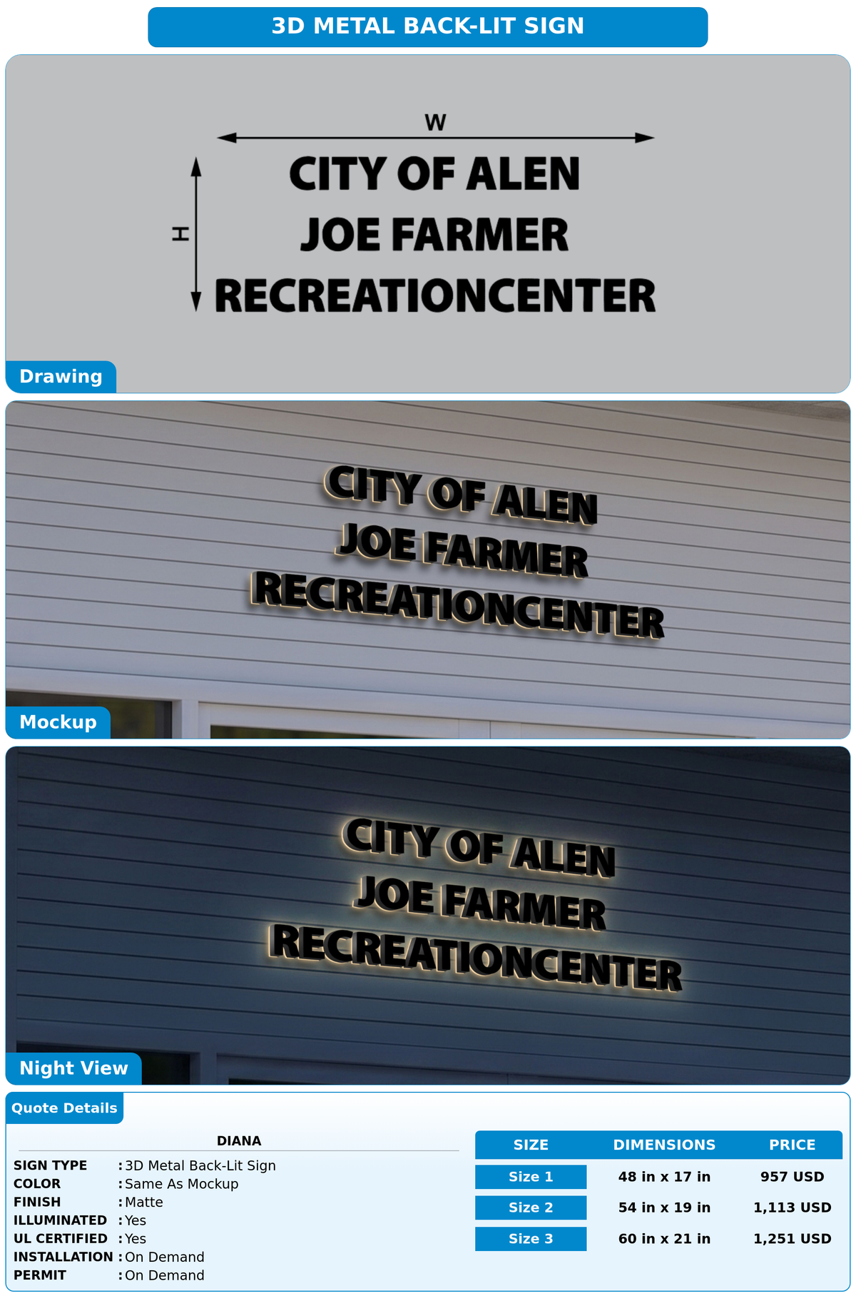 CUSTOM MOCKUP SIGN FOR diana