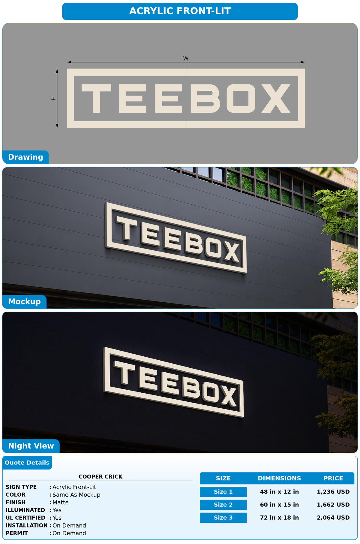 CUSTOM MOCKUP SIGN FOR Cooper Crick