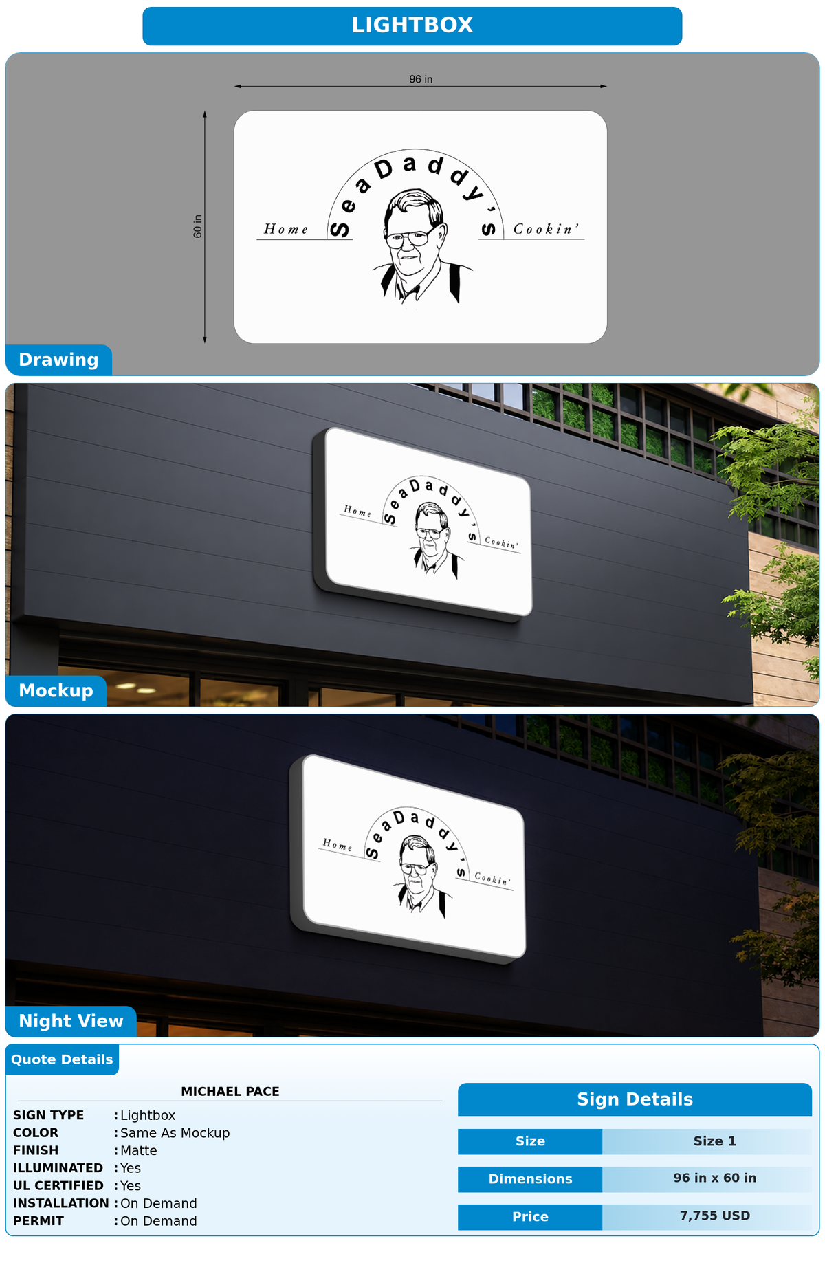 CUSTOM MOCKUP SIGN FOR Michael Pace