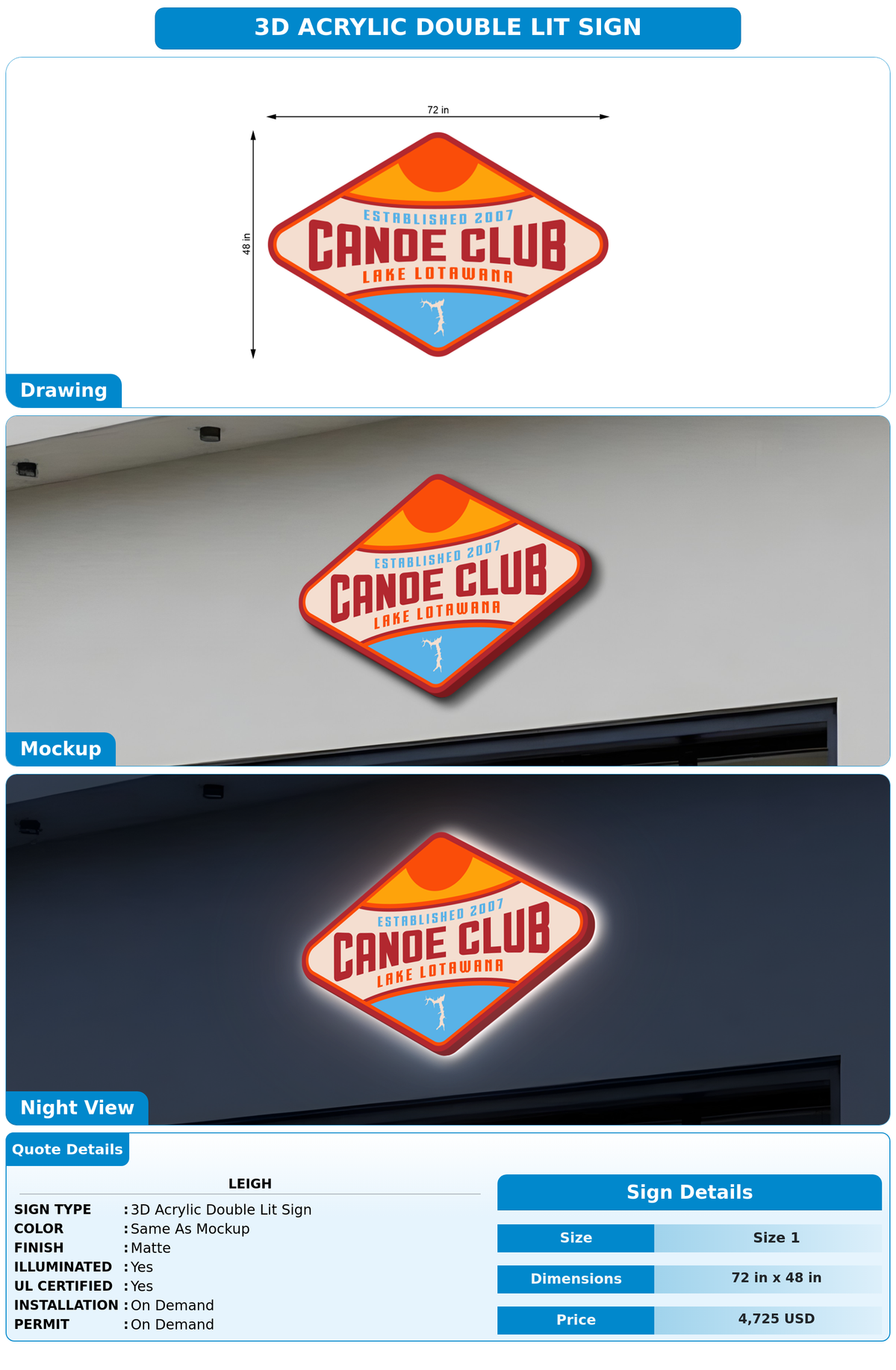 CUSTOM MOCKUP SIGN FOR Leigh