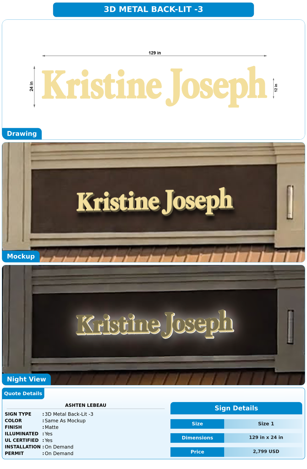 CUSTOM MOCKUP SIGN FOR Ashten Lebeau