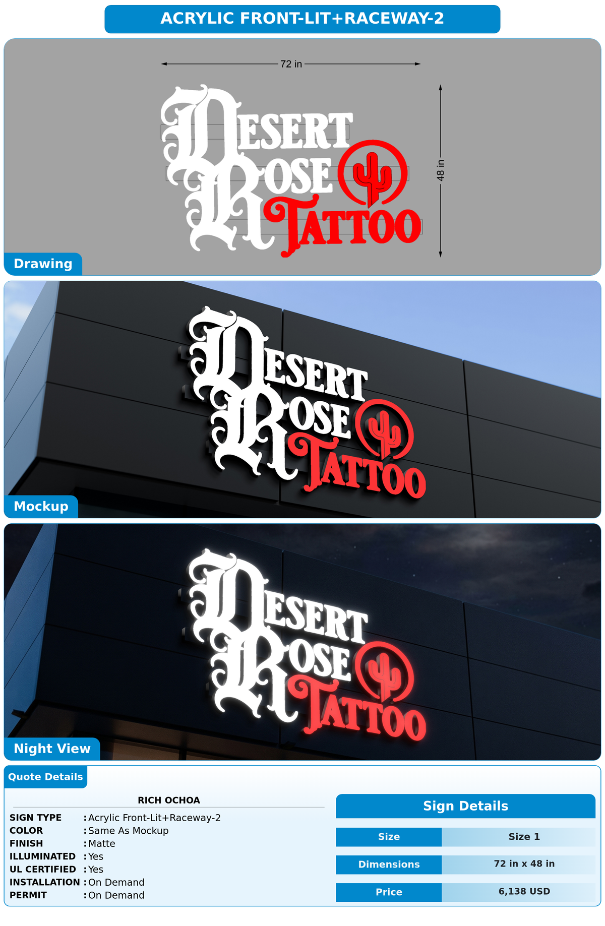 CUSTOM MOCKUP SIGN FOR Rich Ochoa