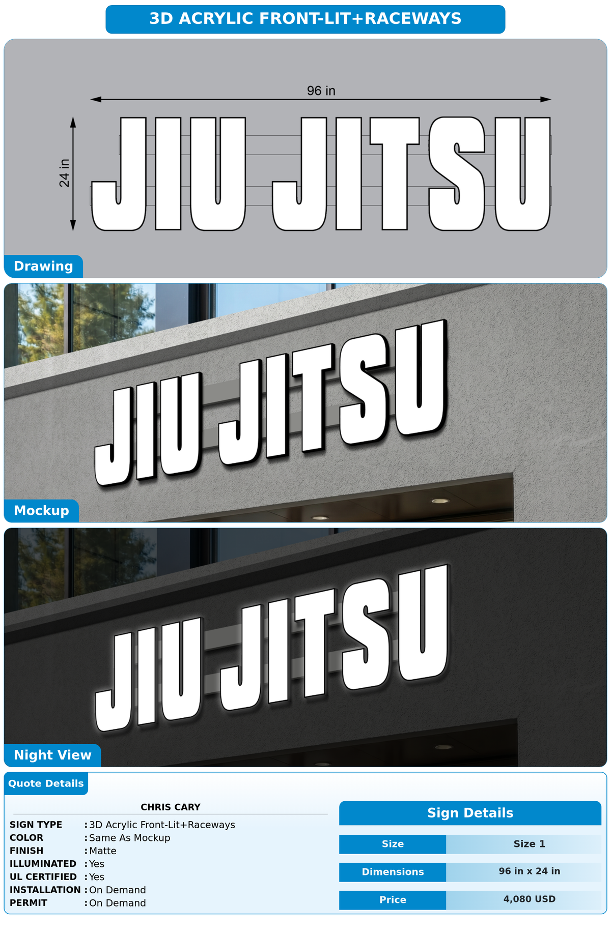 CUSTOM MOCKUP SIGN FOR Chris Cary